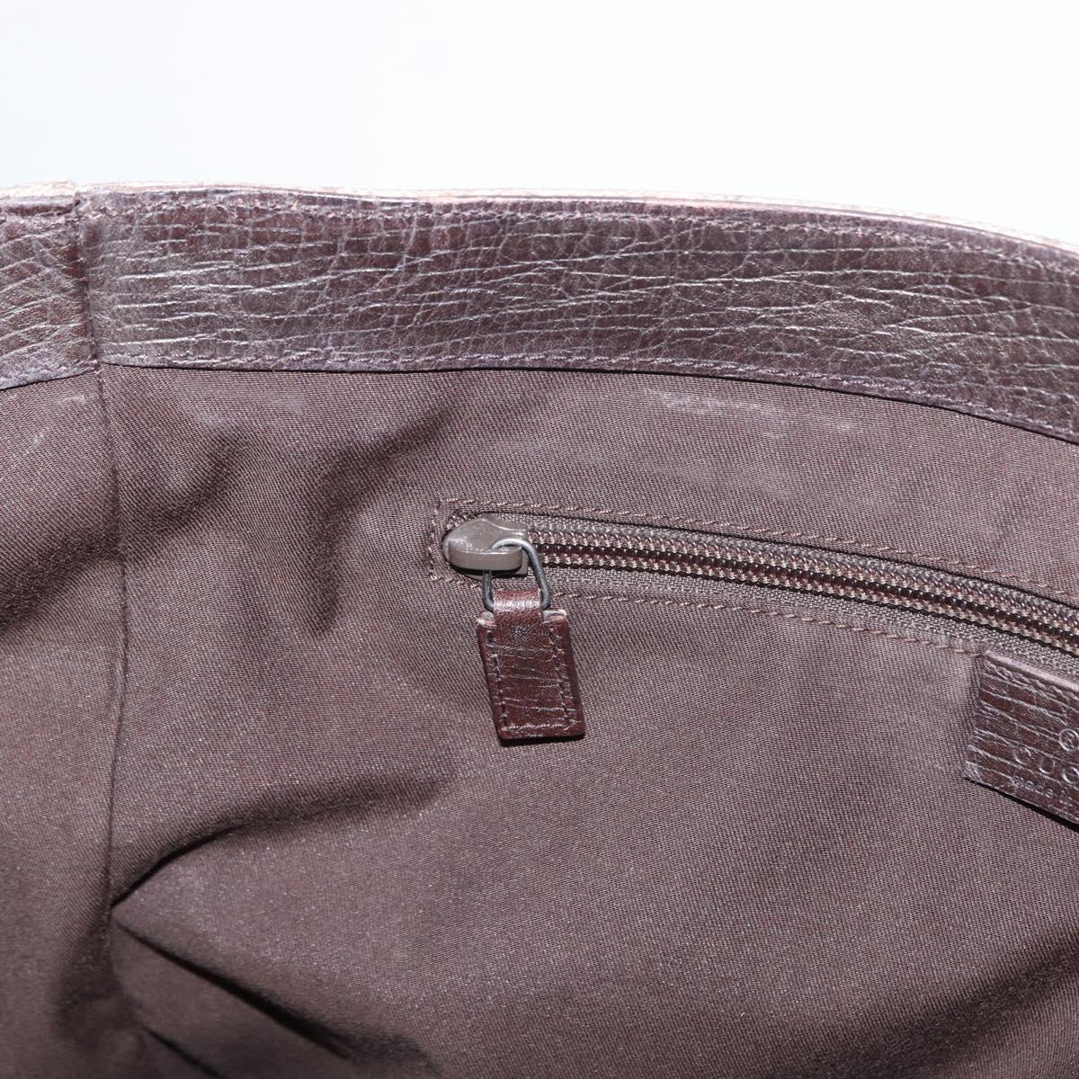 GUCCI GG Supreme Tote Bag PVC Beige Silver 141196 Auth ka187