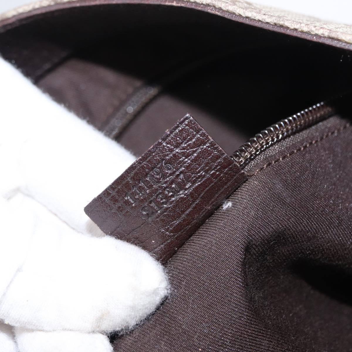 GUCCI GG Supreme Tote Bag PVC Beige Silver 141196 Auth ka187