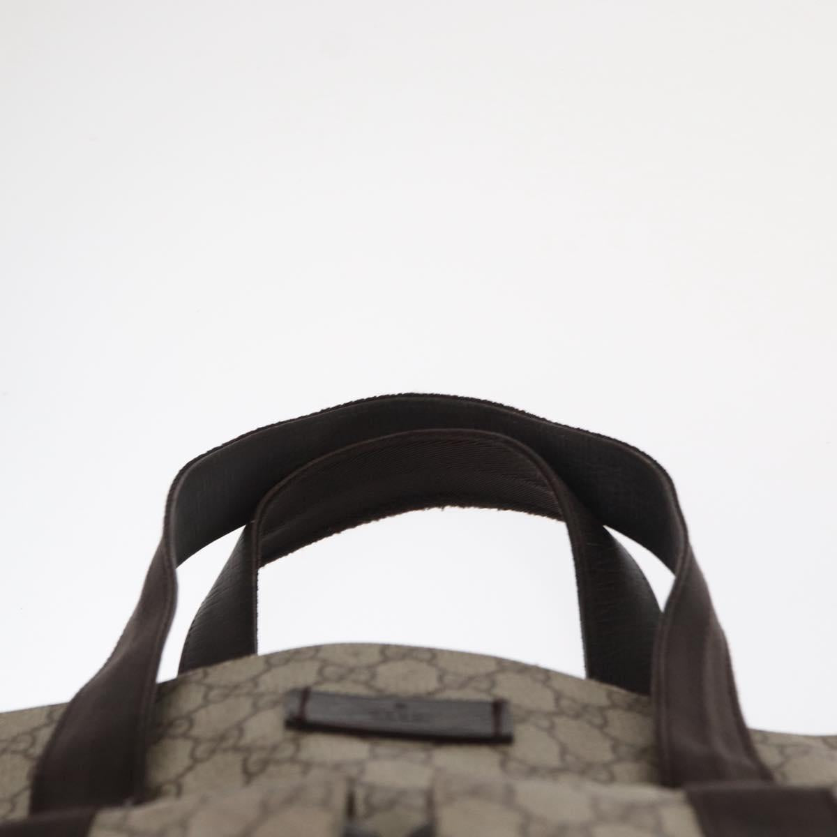 GUCCI GG Supreme Tote Bag PVC Beige Silver 141196 Auth ka187