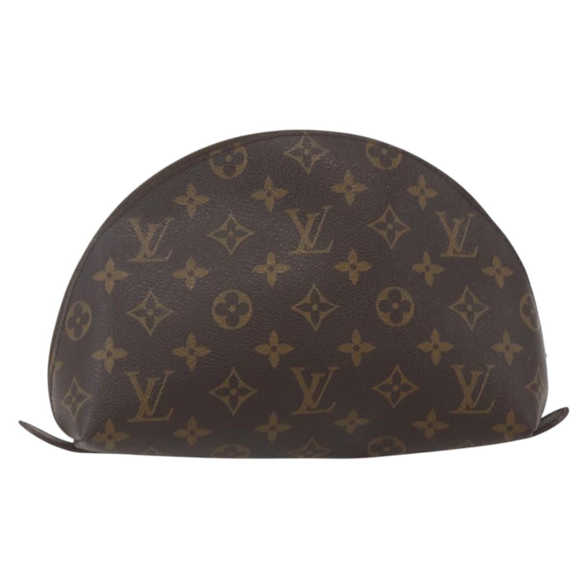 LOUIS VUITTON Monogram Trousse Demi Ronde Cosmetic Pouch M47520 LV Auth ka1872