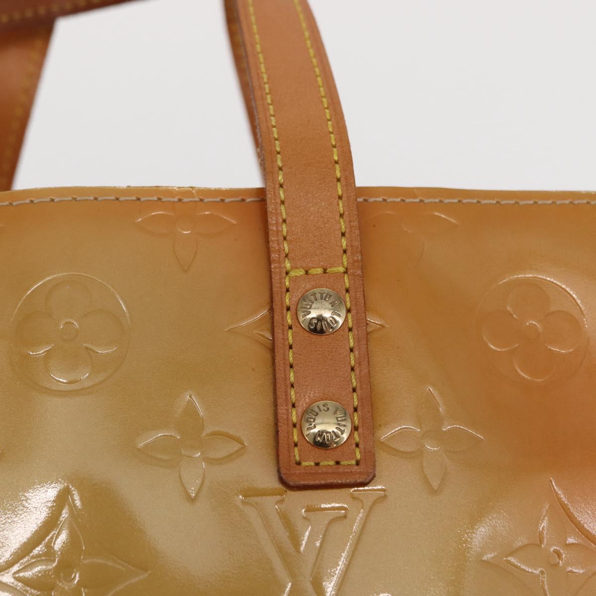 LOUIS VUITTON Monogram Vernis Reade PM Hand Bag Beige M91144 LV Auth ka1876