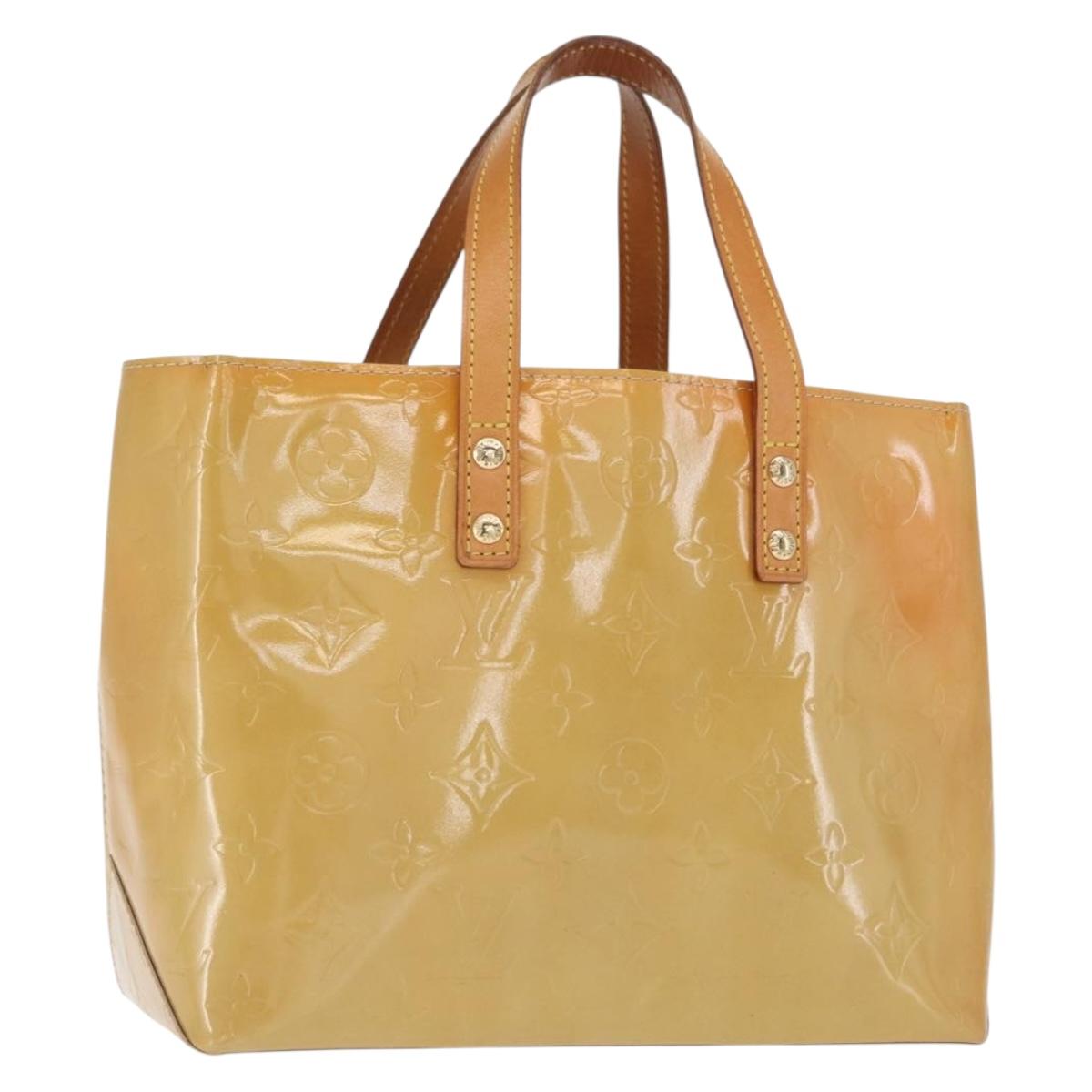 LOUIS VUITTON Monogram Vernis Reade PM Hand Bag Beige M91144 LV Auth ka1876