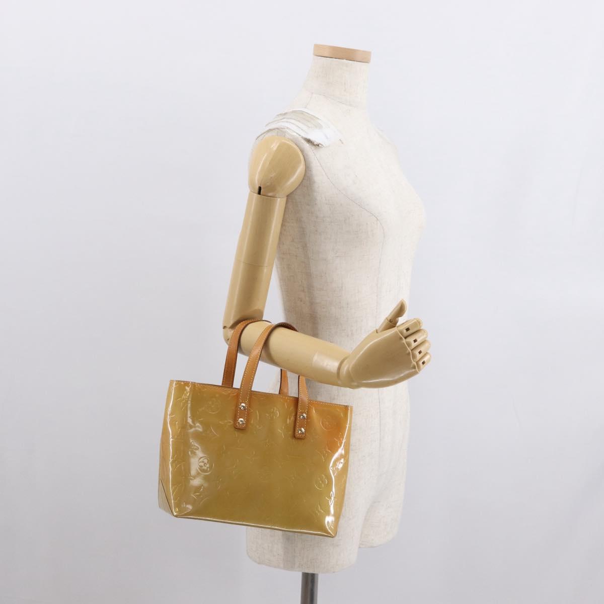 LOUIS VUITTON Monogram Vernis Reade PM Hand Bag Beige M91144 LV Auth ka1876