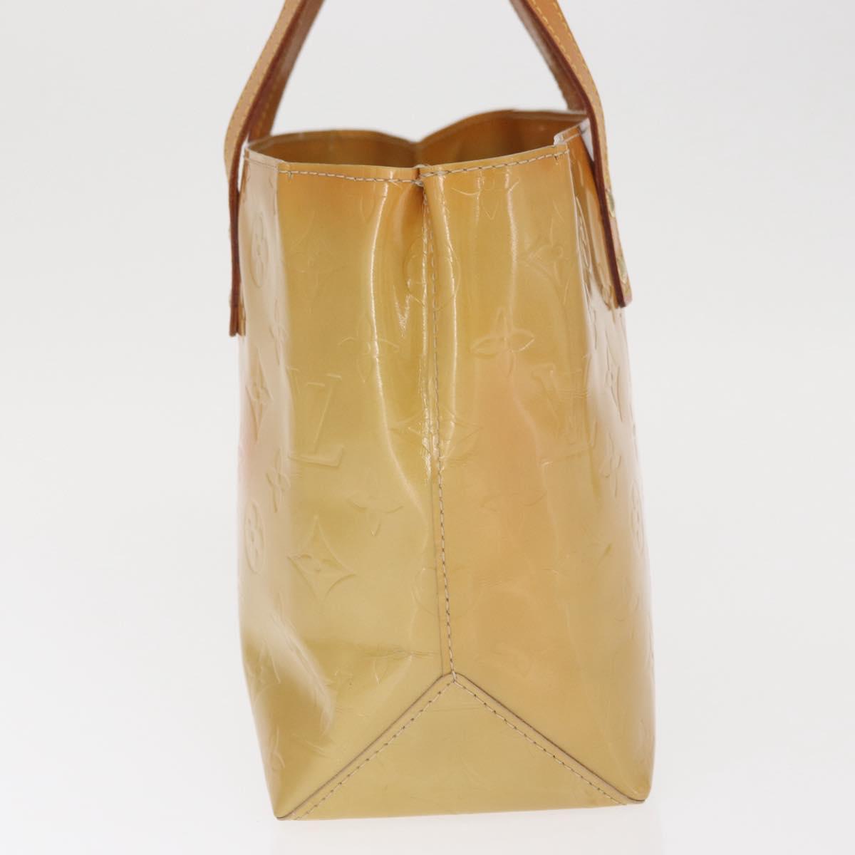 LOUIS VUITTON Monogram Vernis Reade PM Hand Bag Beige M91144 LV Auth ka1876