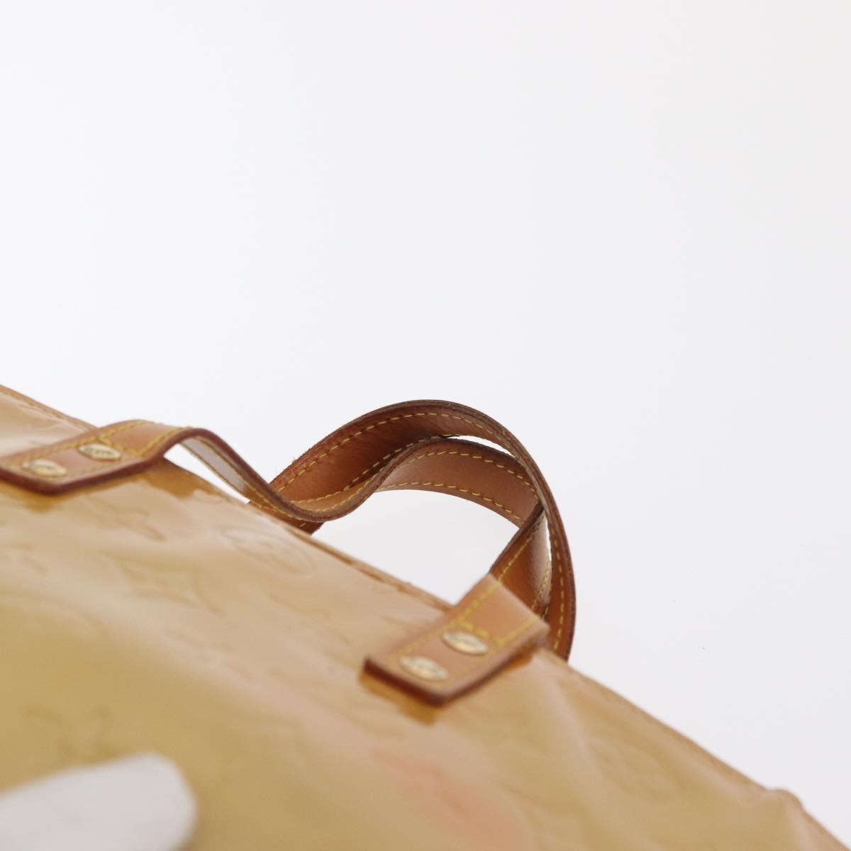 LOUIS VUITTON Monogram Vernis Reade PM Hand Bag Beige M91144 LV Auth ka1876