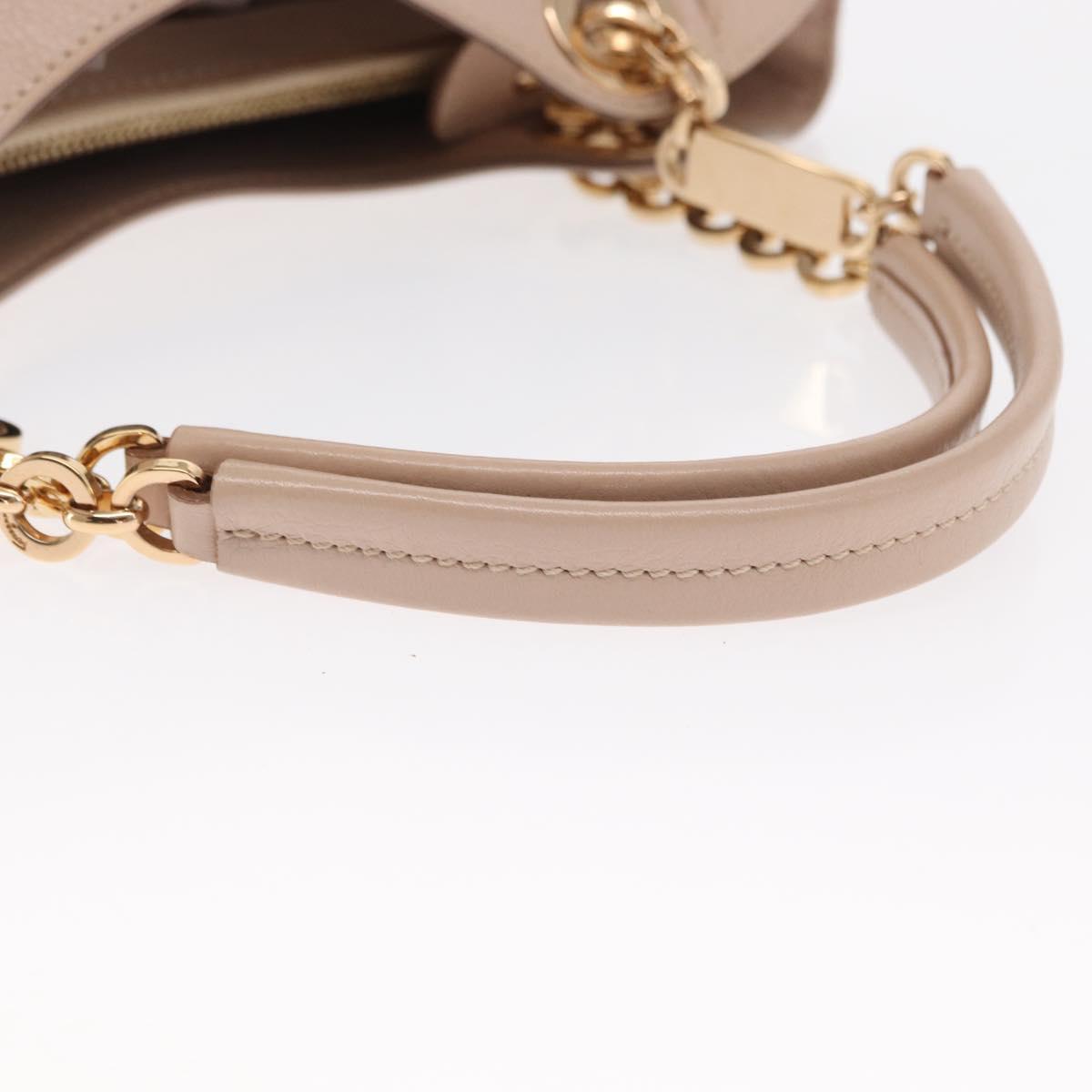 Salvatore Ferragamo Gancini Hand Bag Leather Pink Gold Auth ka1877V