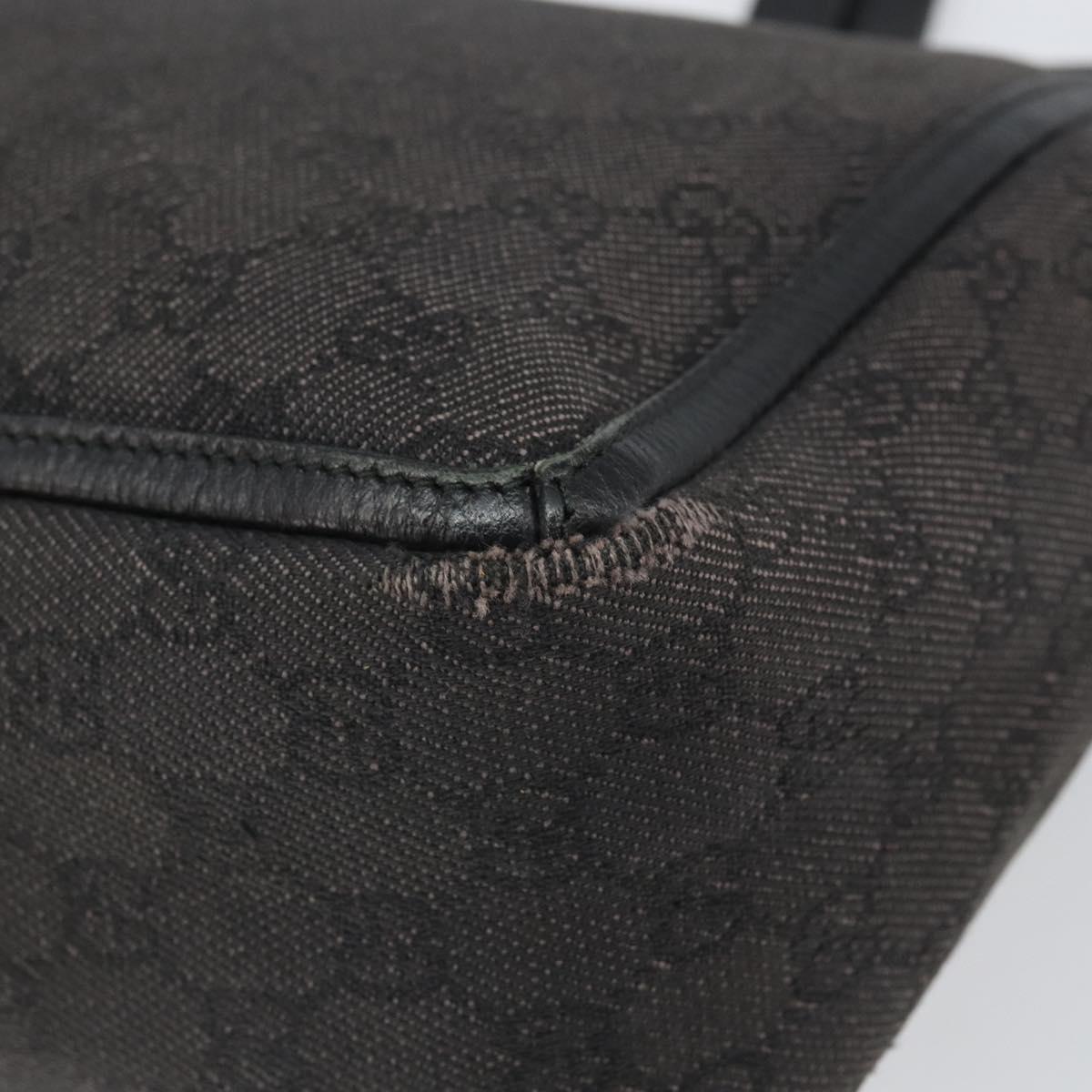 GUCCI GG Canvas Hand Bag Black Silver 268639 Auth ka1878