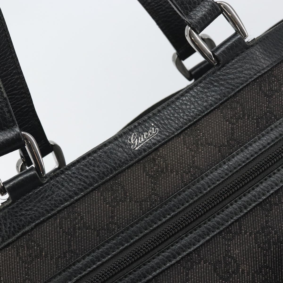 GUCCI GG Canvas Hand Bag Black Silver 268639 Auth ka1878