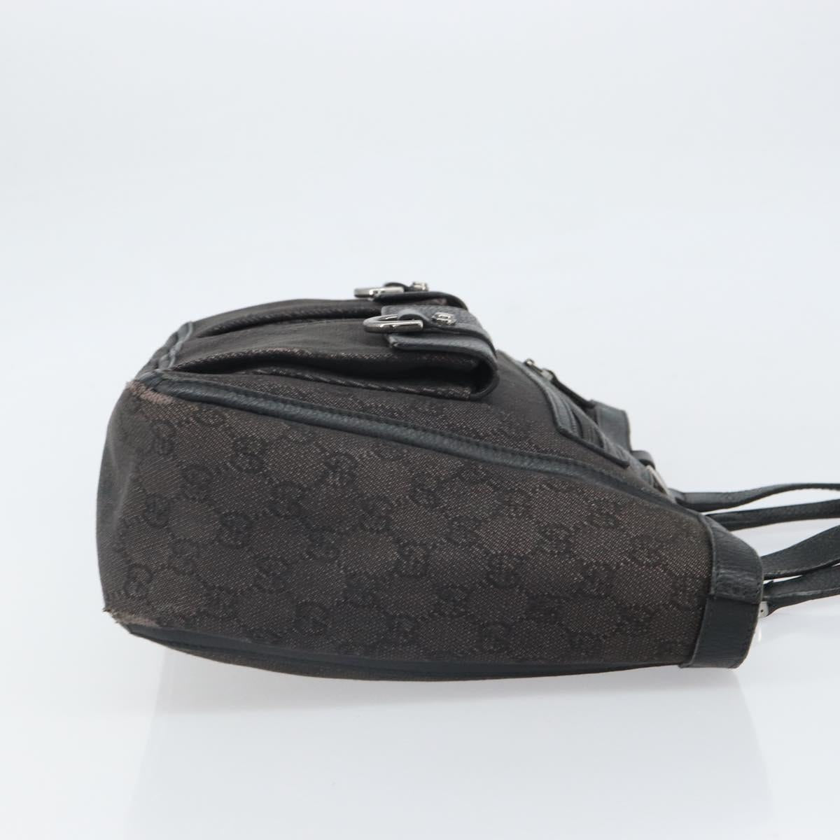 GUCCI GG Canvas Hand Bag Black Silver 268639 Auth ka1878