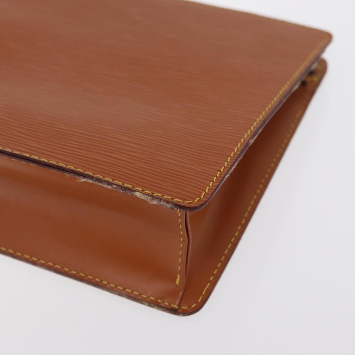 LOUIS VUITTON Epi Pochette Homme Bag Brown Zipangu Gold M52528 LV Auth ka1883