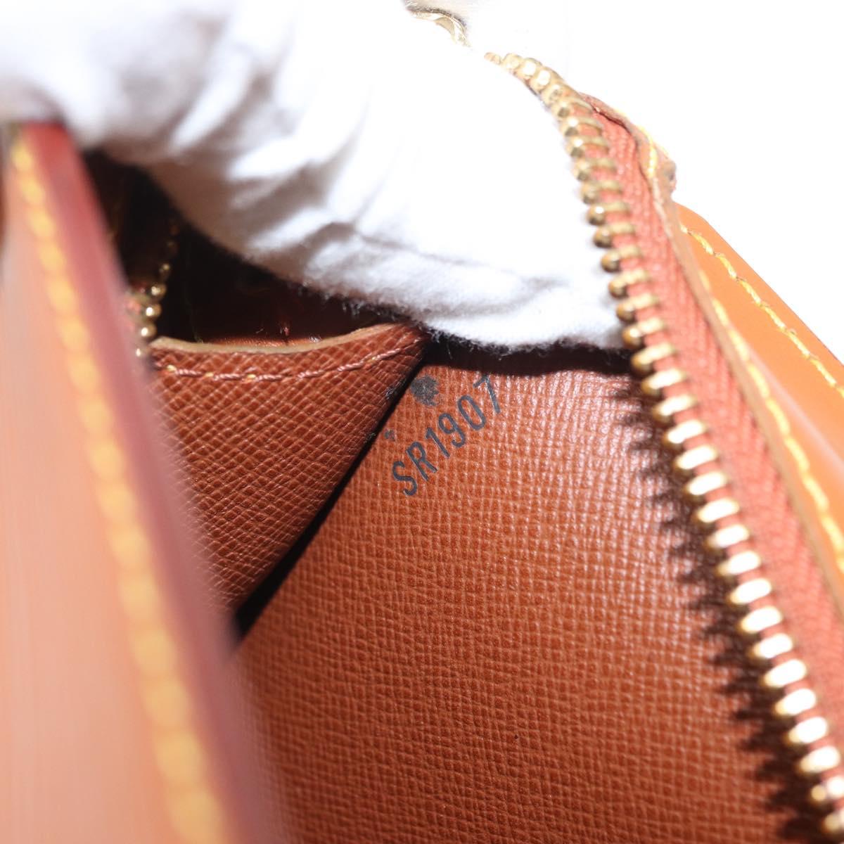 LOUIS VUITTON Epi Pochette Homme Bag Brown Zipangu Gold M52528 LV Auth ka1883