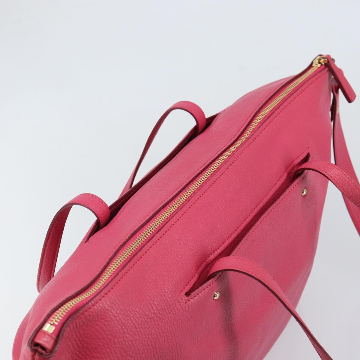 Salvatore Ferragamo Gancini Tote Bag Leather Pink Gold Auth ka1890V