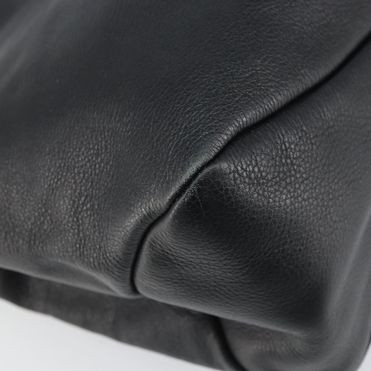 Salvatore Ferragamo Tote Bag Leather Black Silver Auth ka1894