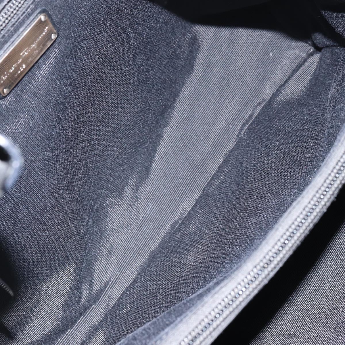 Salvatore Ferragamo Tote Bag Leather Black Silver Auth ka1894