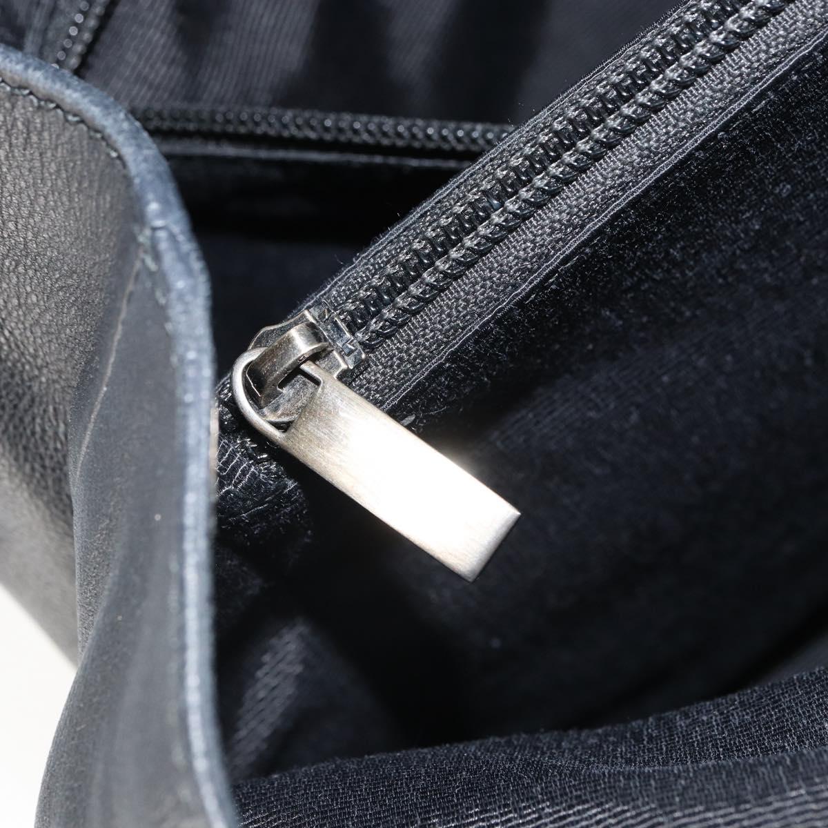 Salvatore Ferragamo Tote Bag Leather Black Silver Auth ka1894