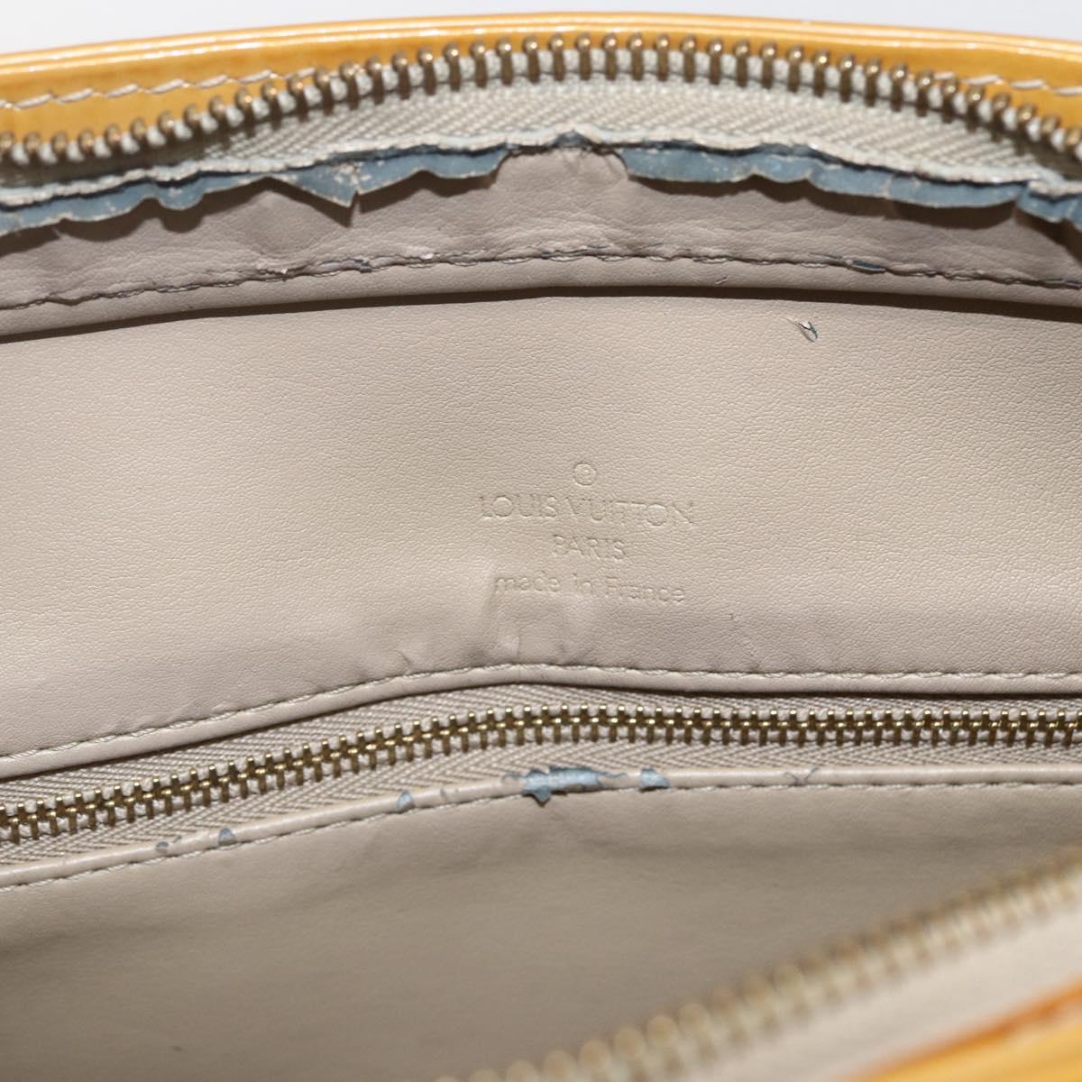 LOUIS VUITTON Monogram Vernis Houston Hand Bag Beige M91004 LV Auth ka1905
