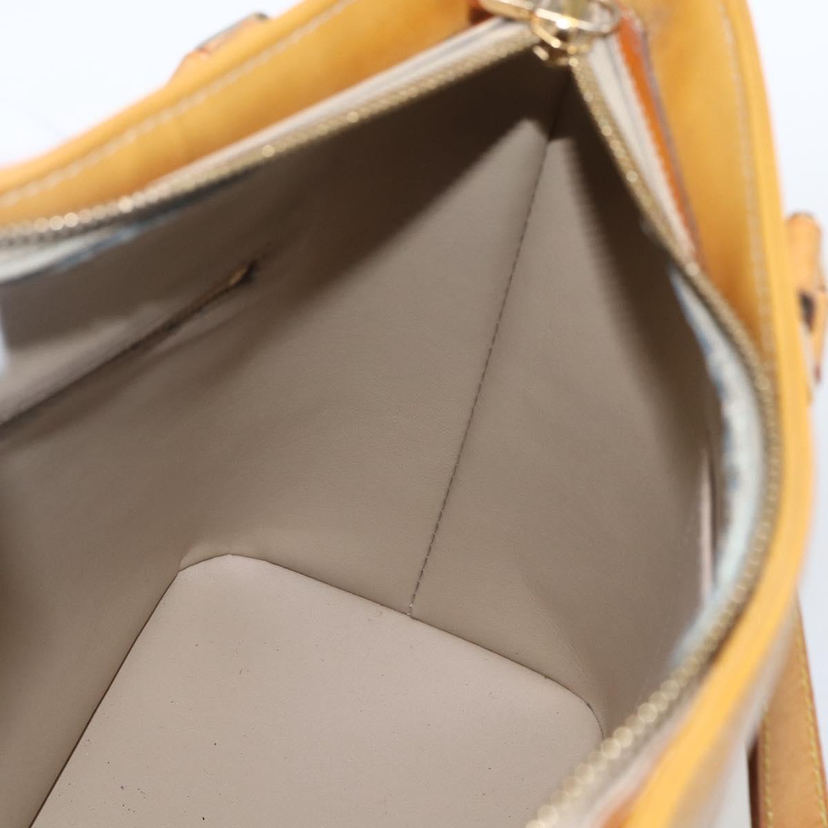 LOUIS VUITTON Monogram Vernis Houston Hand Bag Beige M91004 LV Auth ka1905