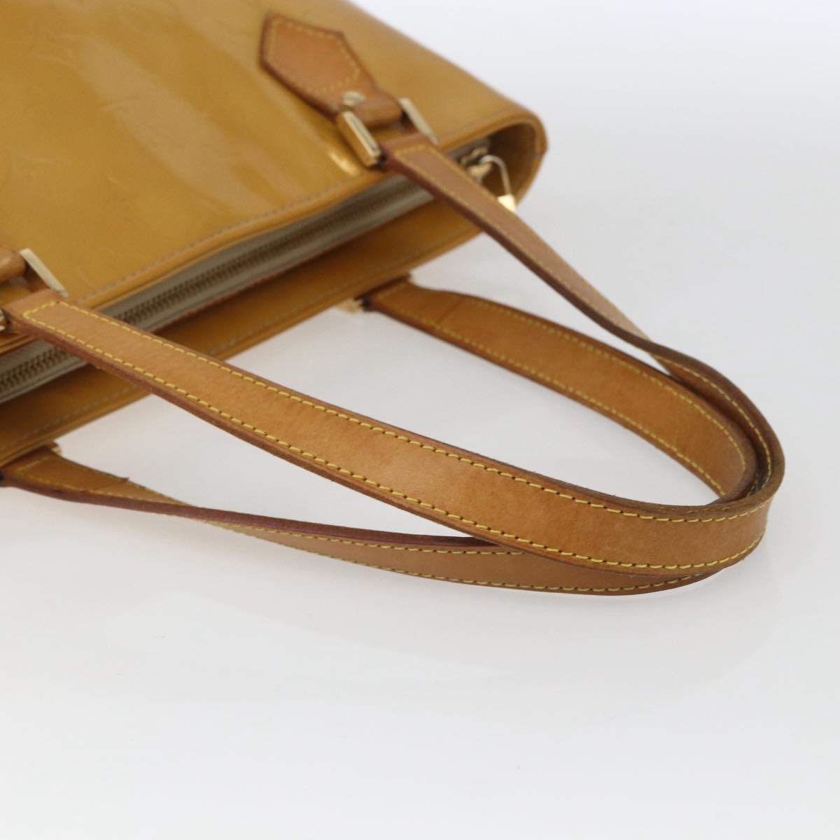 LOUIS VUITTON Monogram Vernis Houston Hand Bag Beige M91004 LV Auth ka1905