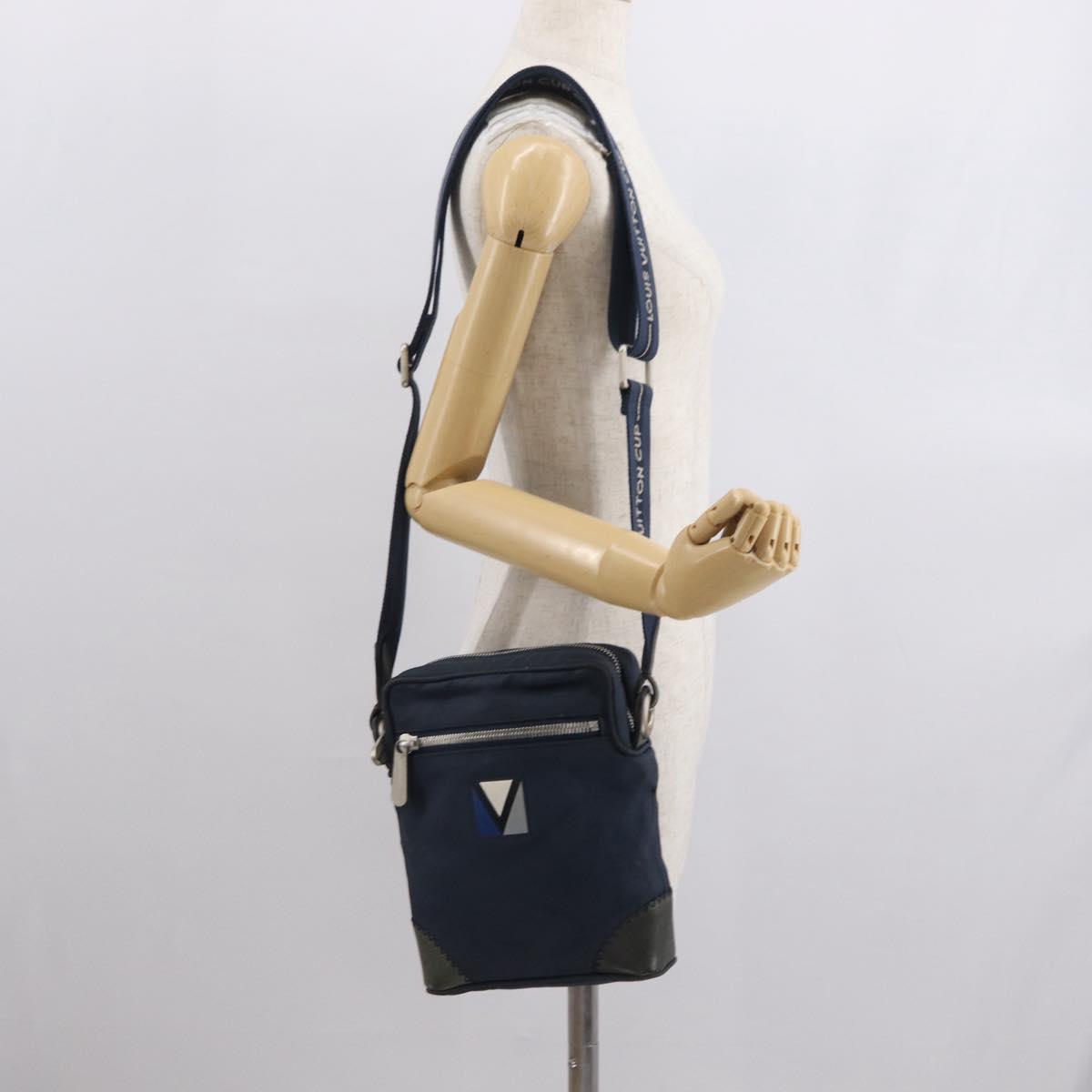 LOUIS VUITTON Louis Vuitton Cup Solent Shoulder Bag Blue M80707 LV Auth ka1906