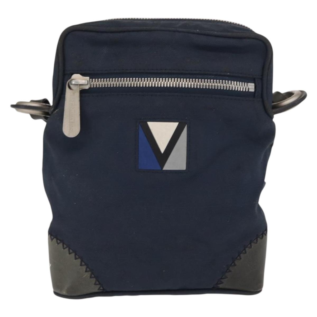LOUIS VUITTON Louis Vuitton Cup Solent Shoulder Bag Blue M80707 LV Auth ka1906
