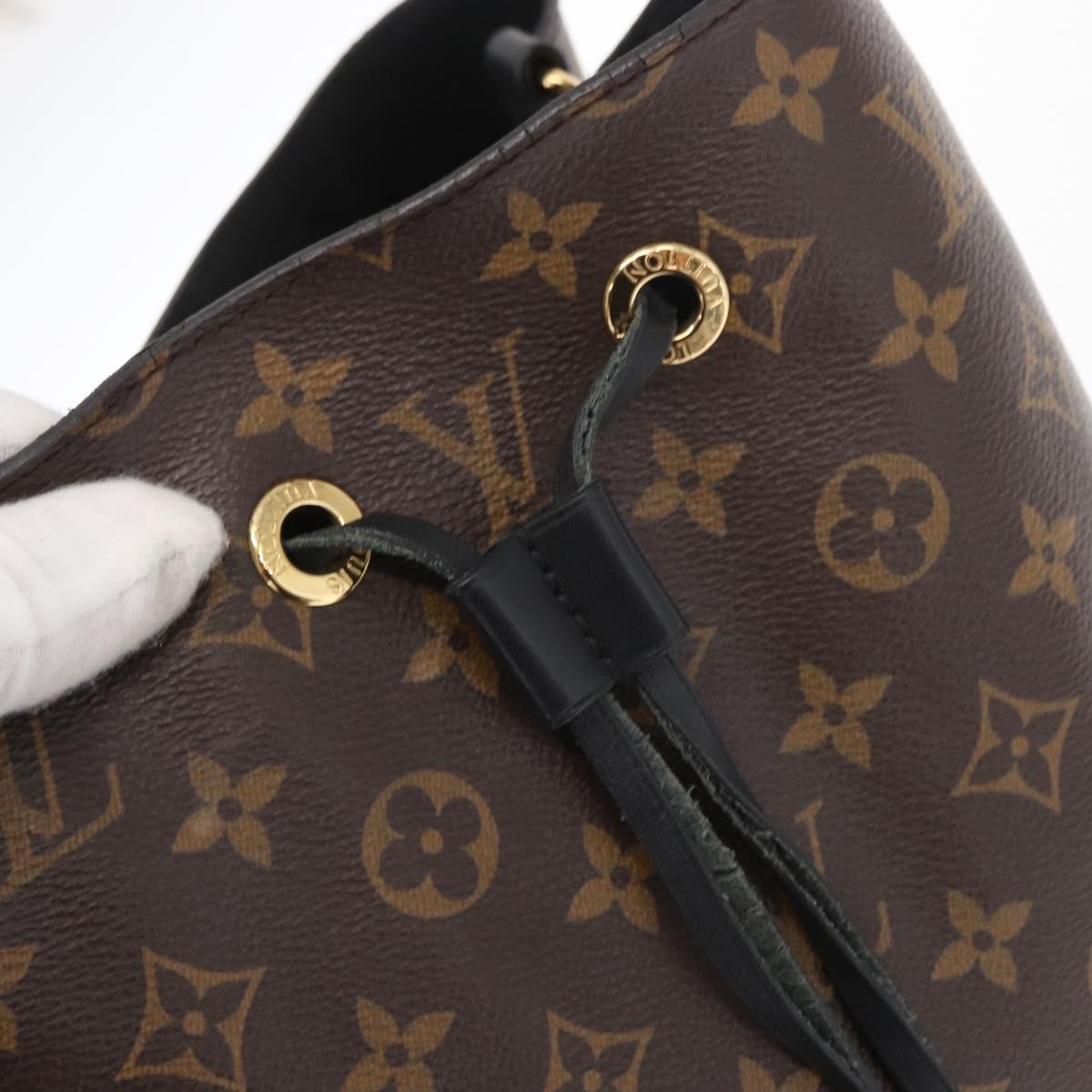 LOUIS VUITTON Monogram Neonoe Shoulder Bag Black M44020 LV Auth ka1907