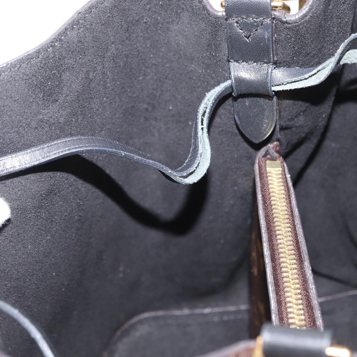 LOUIS VUITTON Monogram Neonoe Shoulder Bag Black M44020 LV Auth ka1907