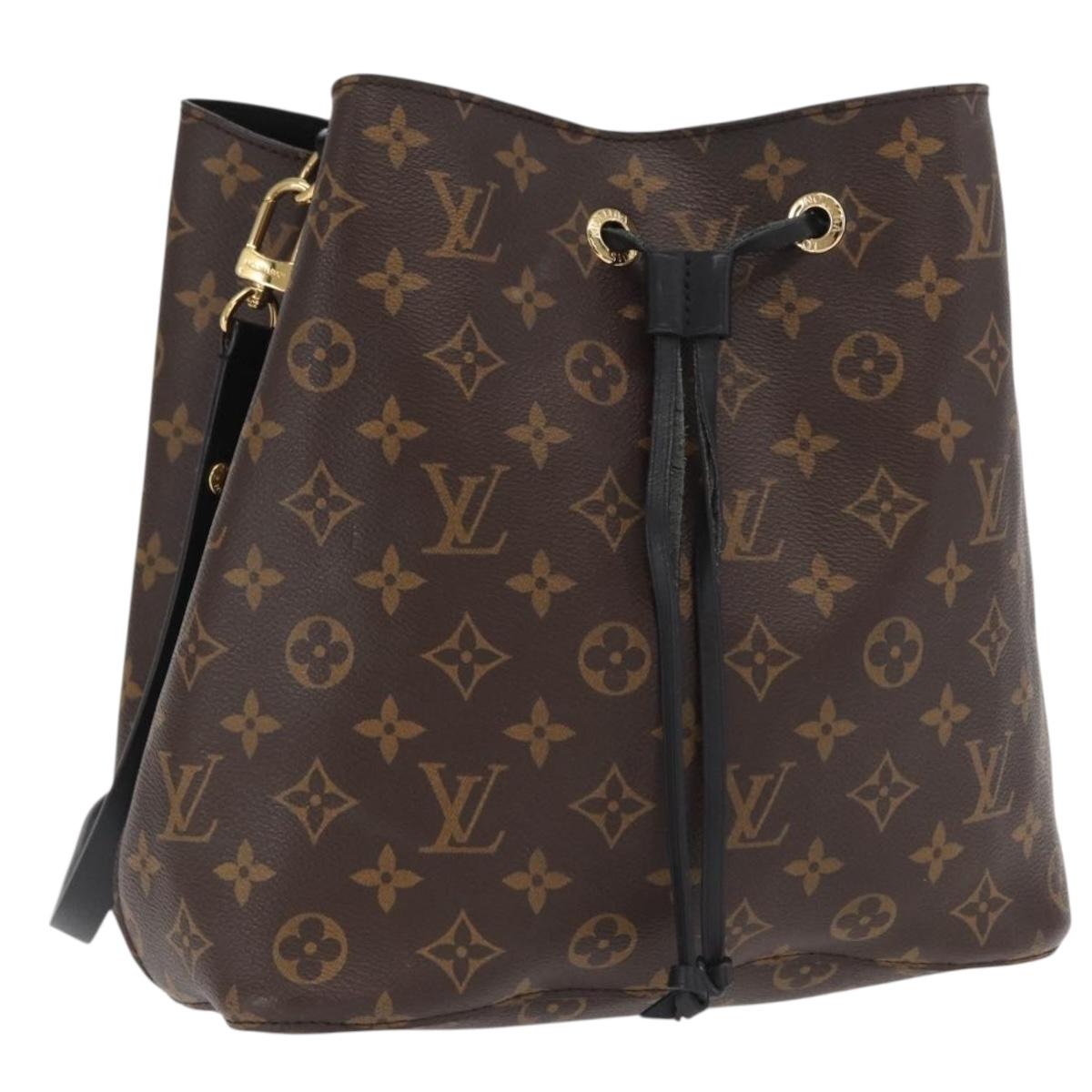 LOUIS VUITTON Monogram Neonoe Shoulder Bag Black M44020 LV Auth ka1907