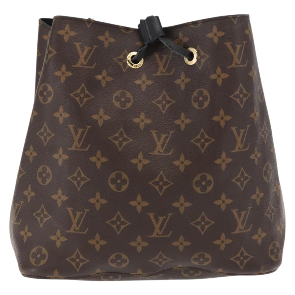 LOUIS VUITTON Monogram Neonoe Shoulder Bag Black M44020 LV Auth ka1907