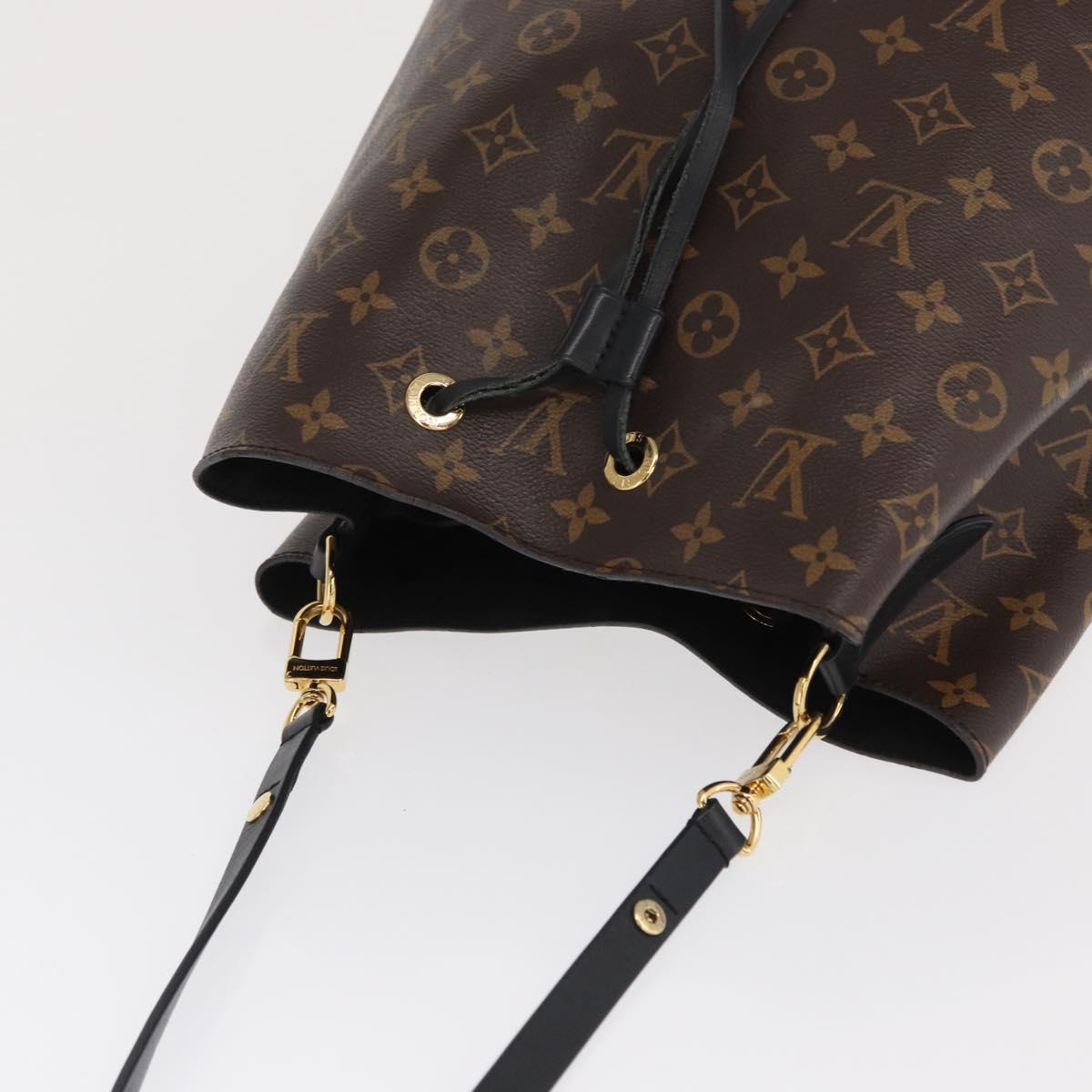 LOUIS VUITTON Monogram Neonoe Shoulder Bag Black M44020 LV Auth ka1907