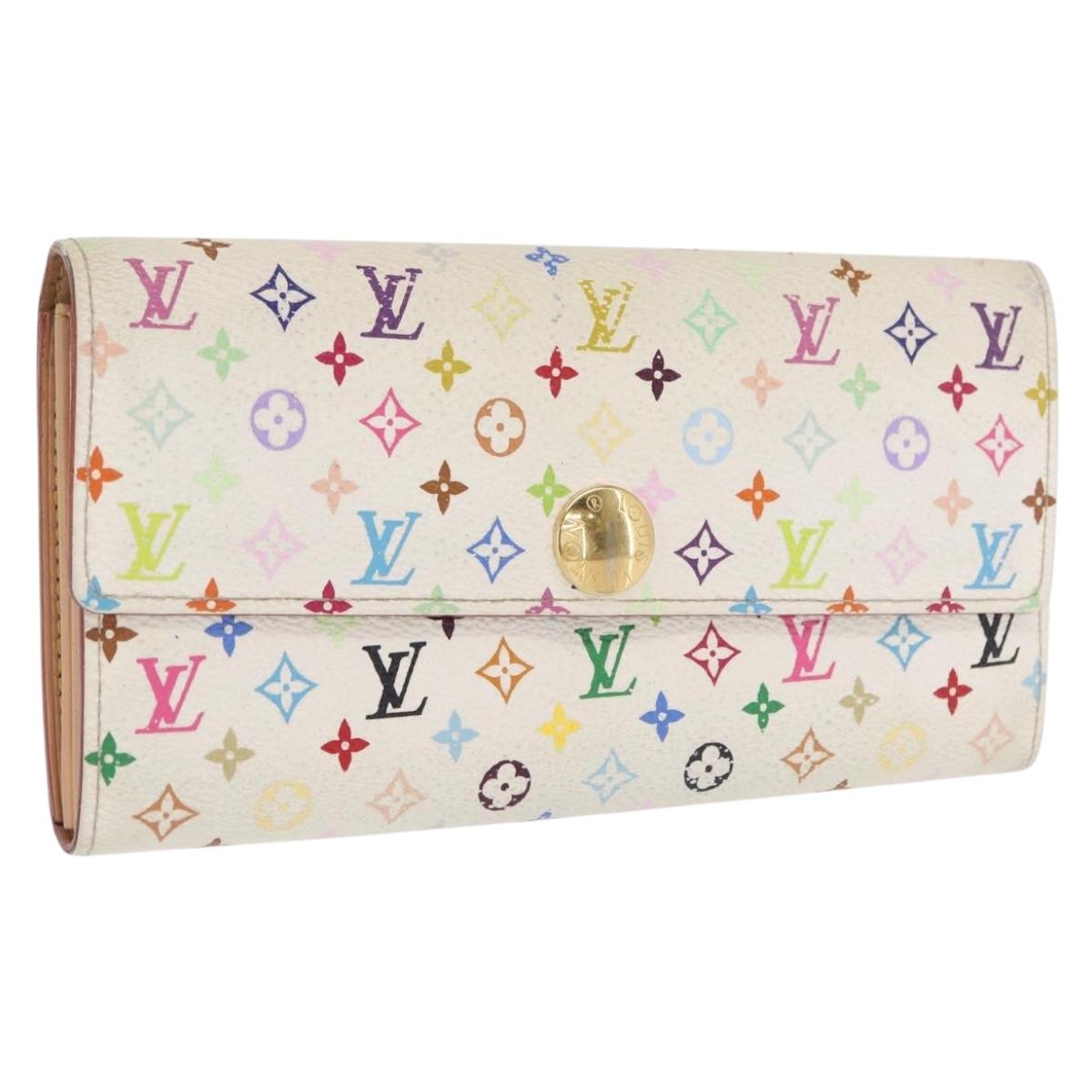 LOUIS VUITTON Multicolor Pochette Porte Monnaie Credit White M60004 Auth ka1909