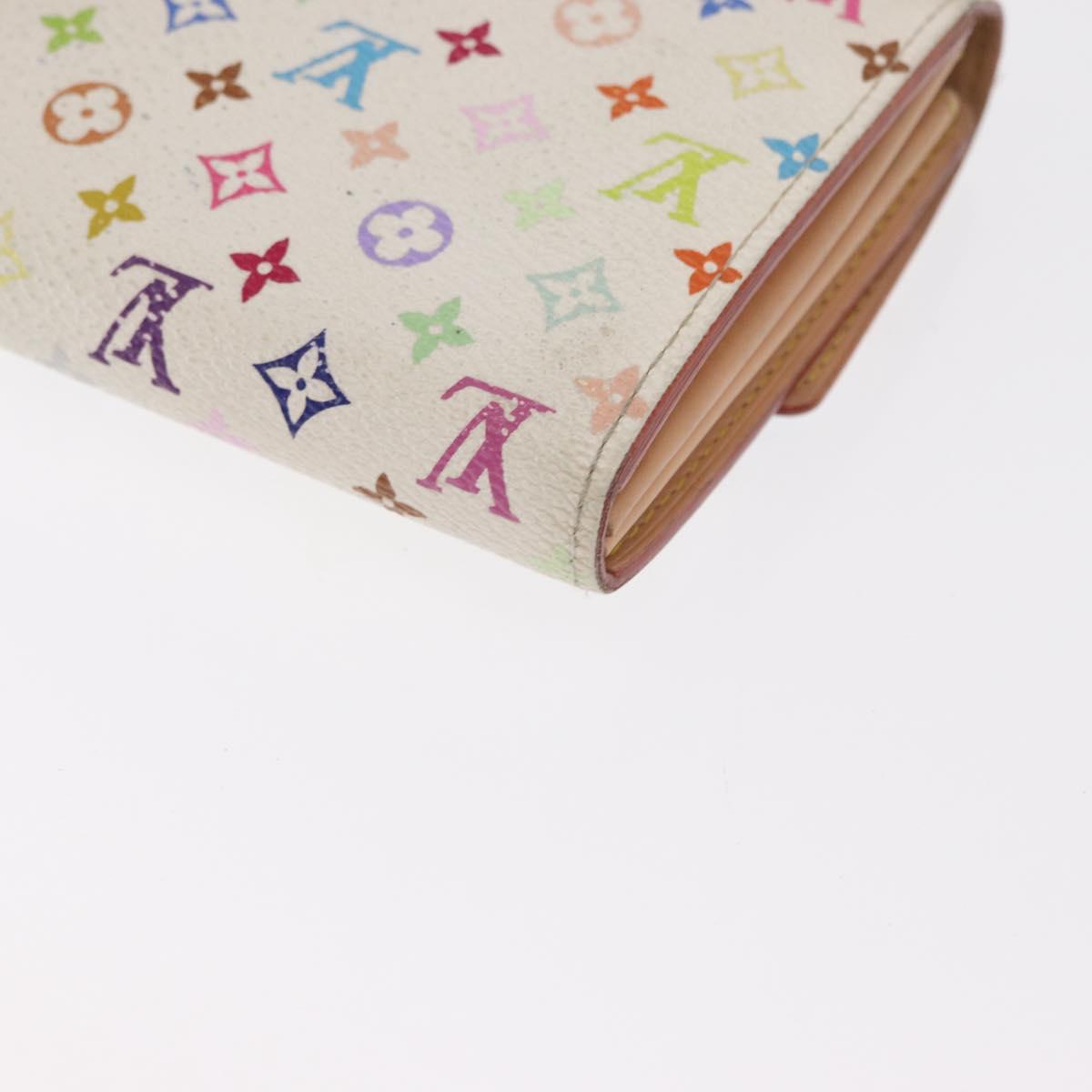 LOUIS VUITTON Multicolor Pochette Porte Monnaie Credit White M60004 Auth ka1909