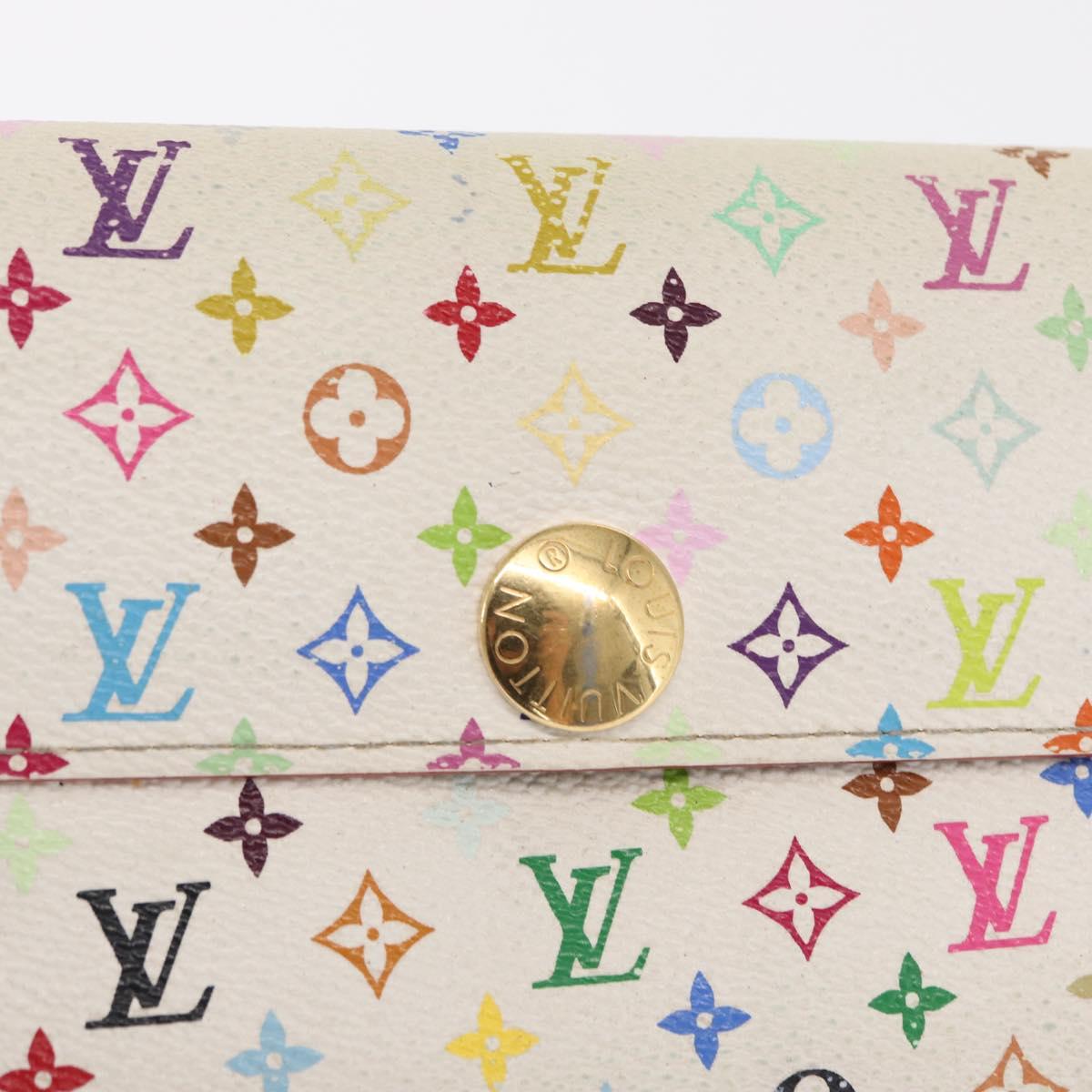 LOUIS VUITTON Multicolor Pochette Porte Monnaie Credit White M60004 Auth ka1909
