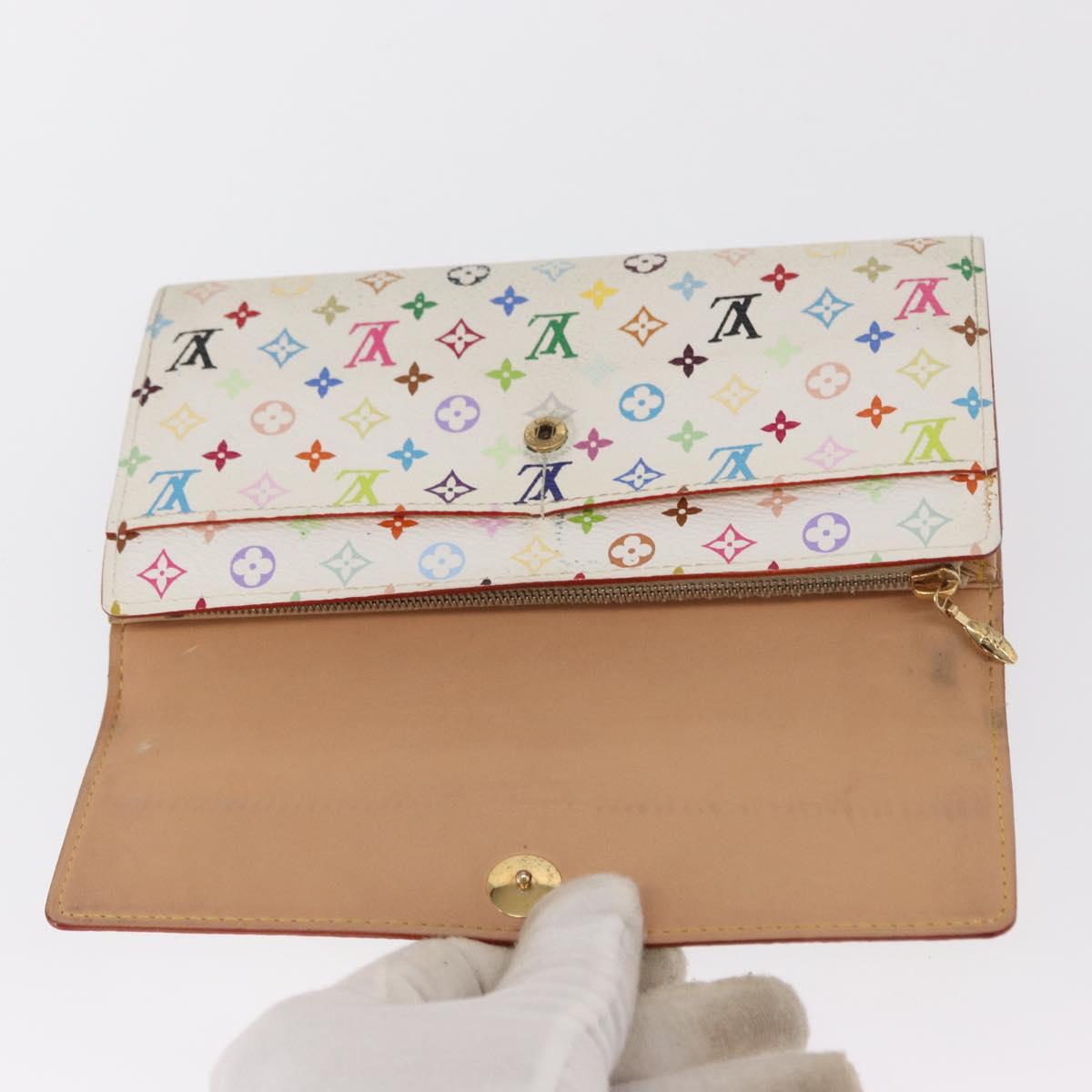 LOUIS VUITTON Multicolor Pochette Porte Monnaie Credit White M60004 Auth ka1909