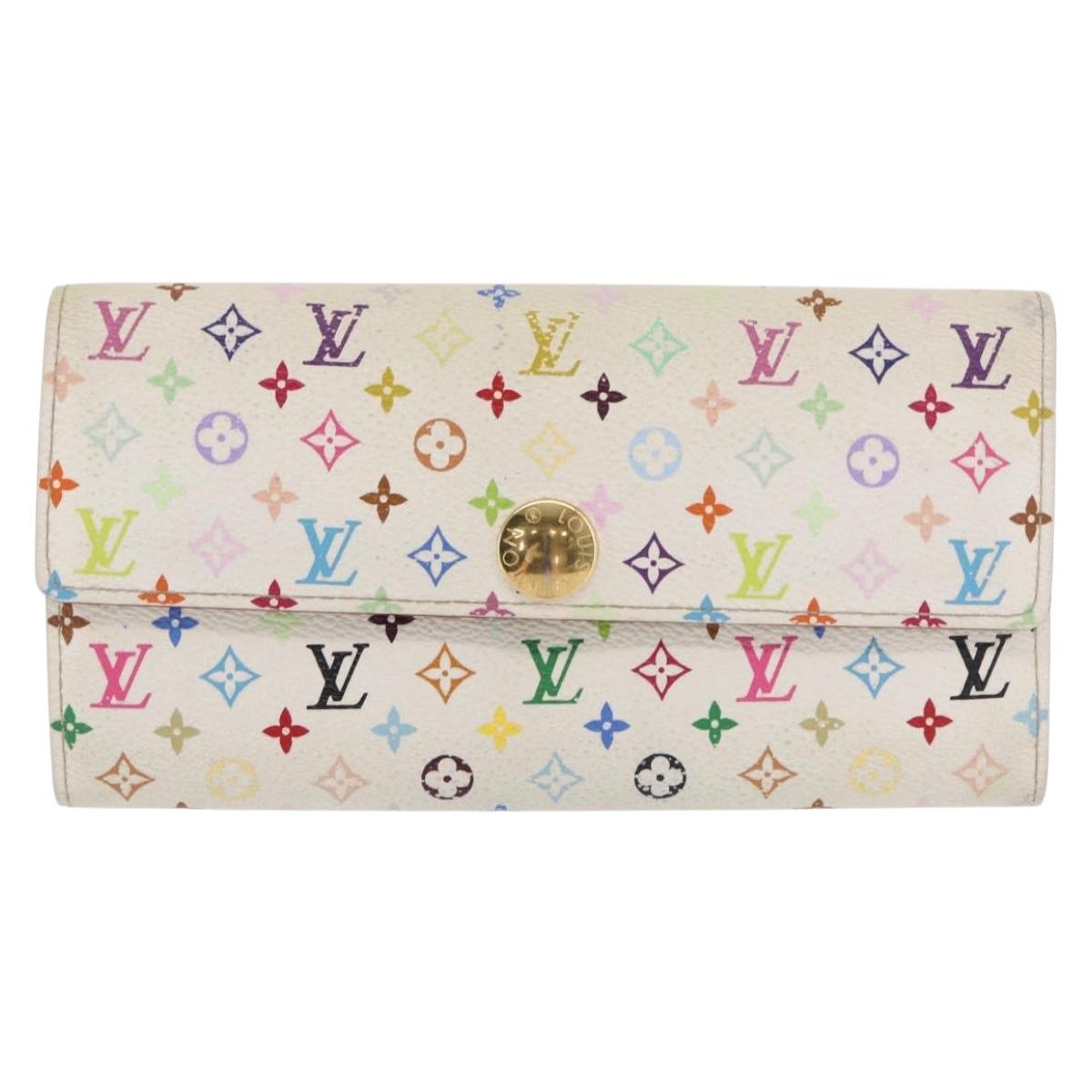 LOUIS VUITTON Multicolor Pochette Porte Monnaie Credit White M60004 Auth ka1909
