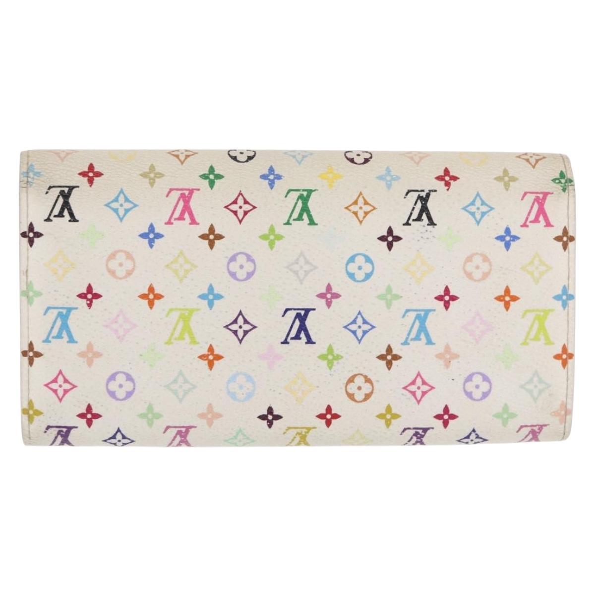 LOUIS VUITTON Multicolor Pochette Porte Monnaie Credit White M60004 Auth ka1909