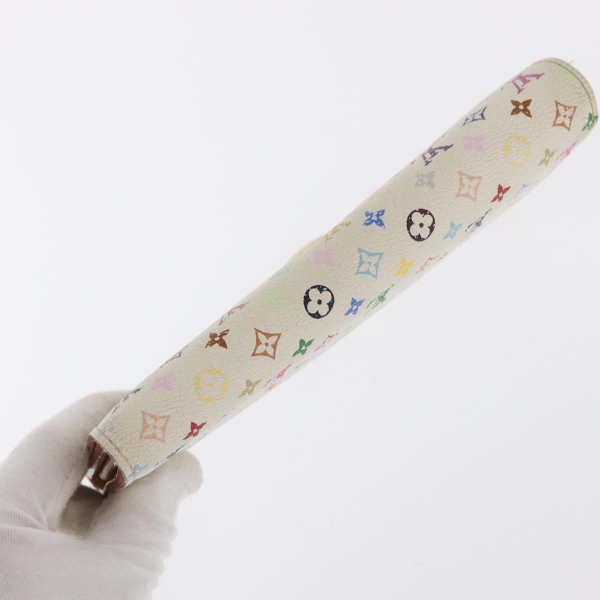 LOUIS VUITTON Multicolor Pochette Porte Monnaie Credit White M60004 Auth ka1909