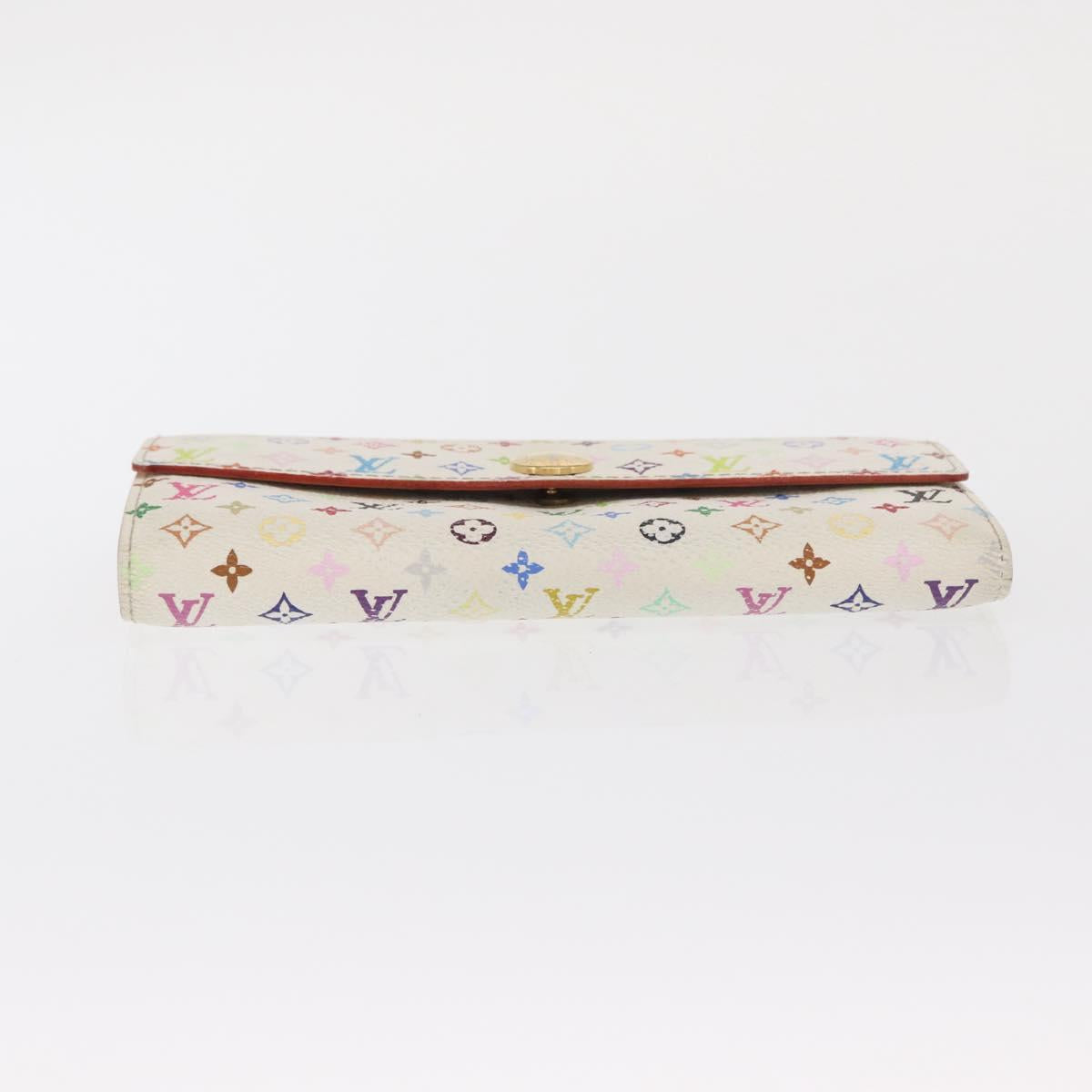 LOUIS VUITTON Multicolor Pochette Porte Monnaie Credit White M60004 Auth ka1909