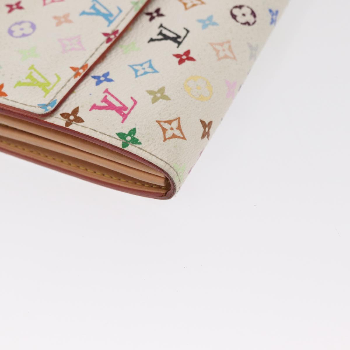 LOUIS VUITTON Multicolor Pochette Porte Monnaie Credit White M60004 Auth ka1909