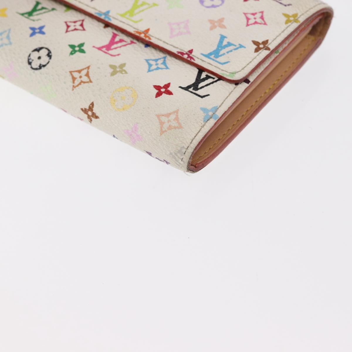 LOUIS VUITTON Multicolor Pochette Porte Monnaie Credit White M60004 Auth ka1909