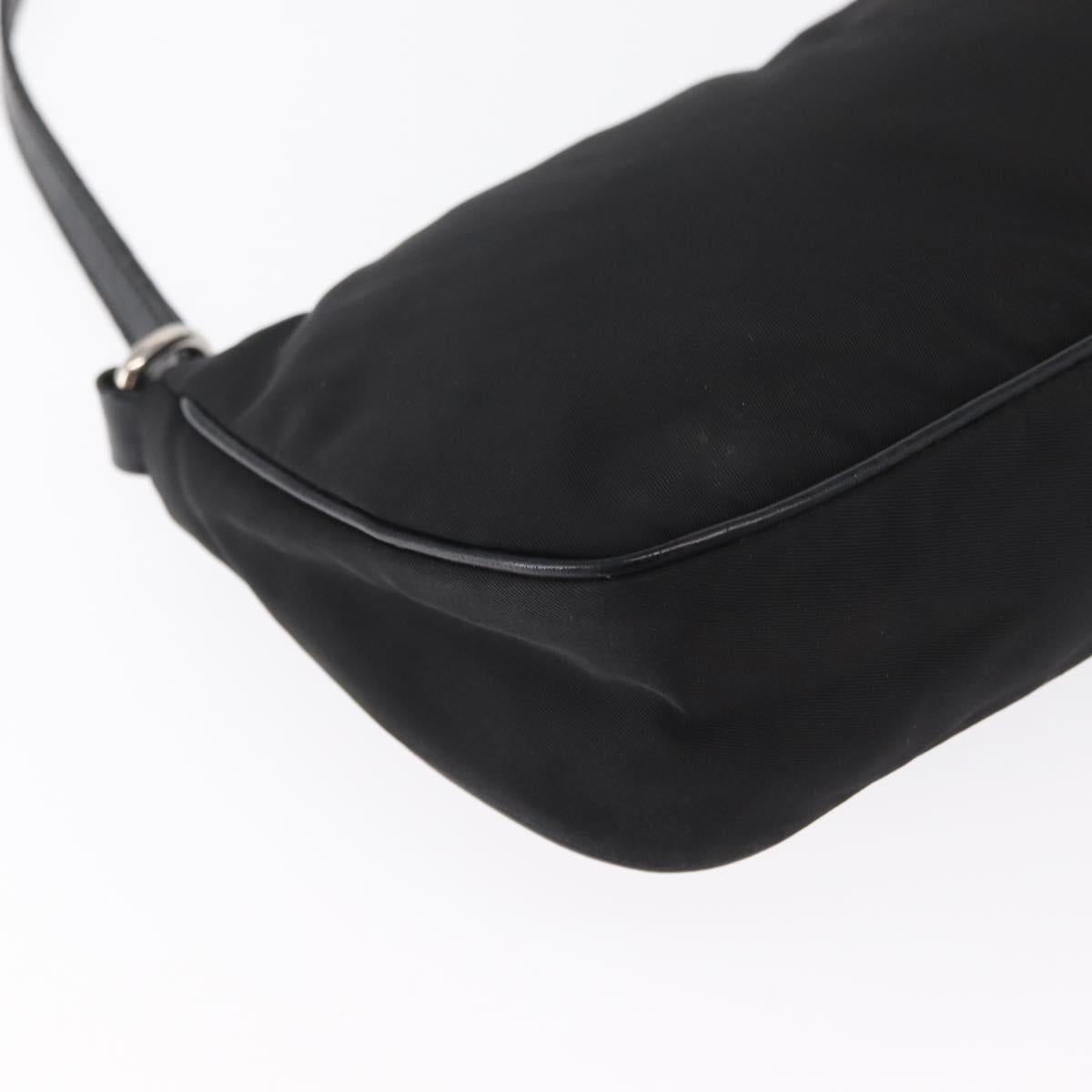 PRADA Shoulder Bag Nylon Black Silver Auth ka1913