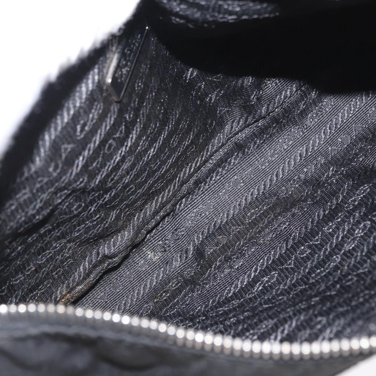 PRADA Shoulder Bag Nylon Black Silver Auth ka1913