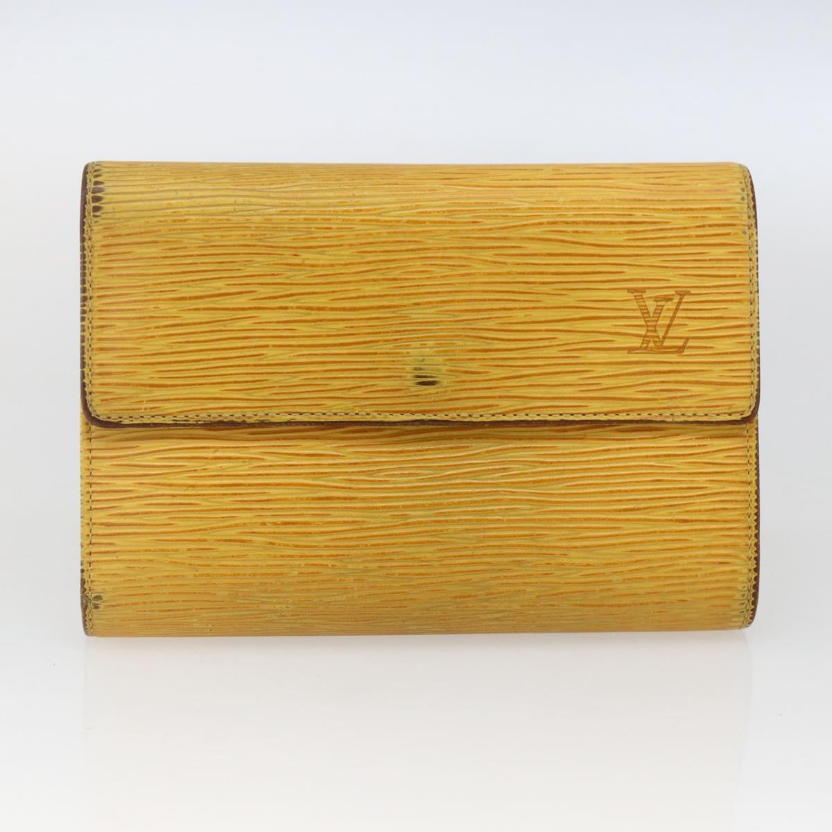 LOUIS VUITTON Empreinte Epi Wallet 3 Set Black Yellow Fuchsia LV Auth ka1916