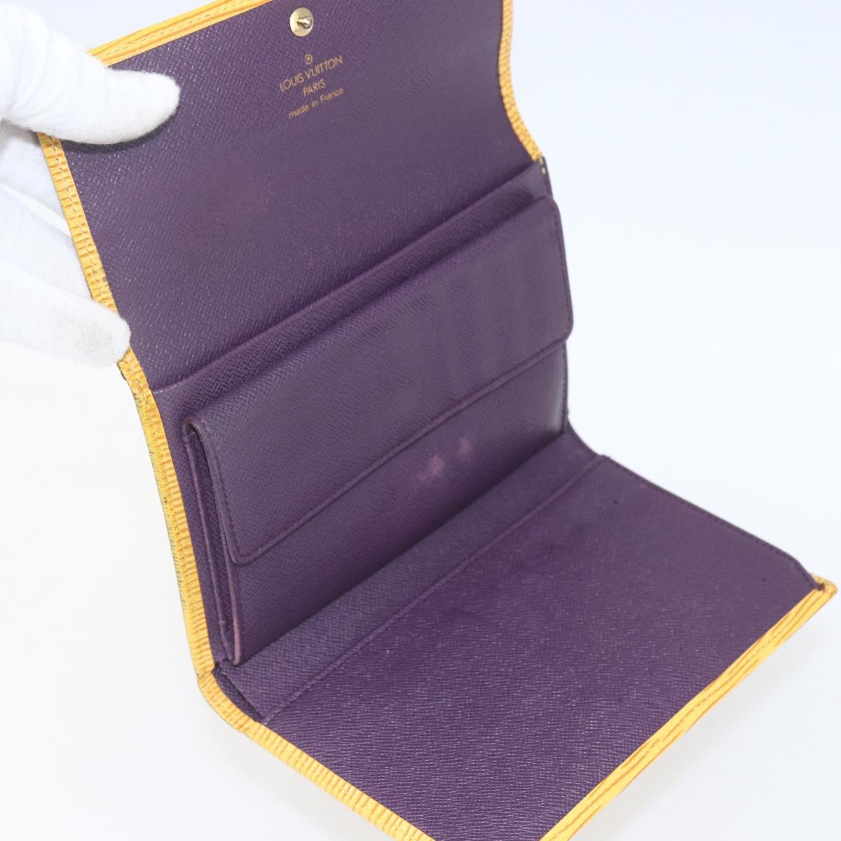 LOUIS VUITTON Empreinte Epi Wallet 3 Set Black Yellow Fuchsia LV Auth ka1916