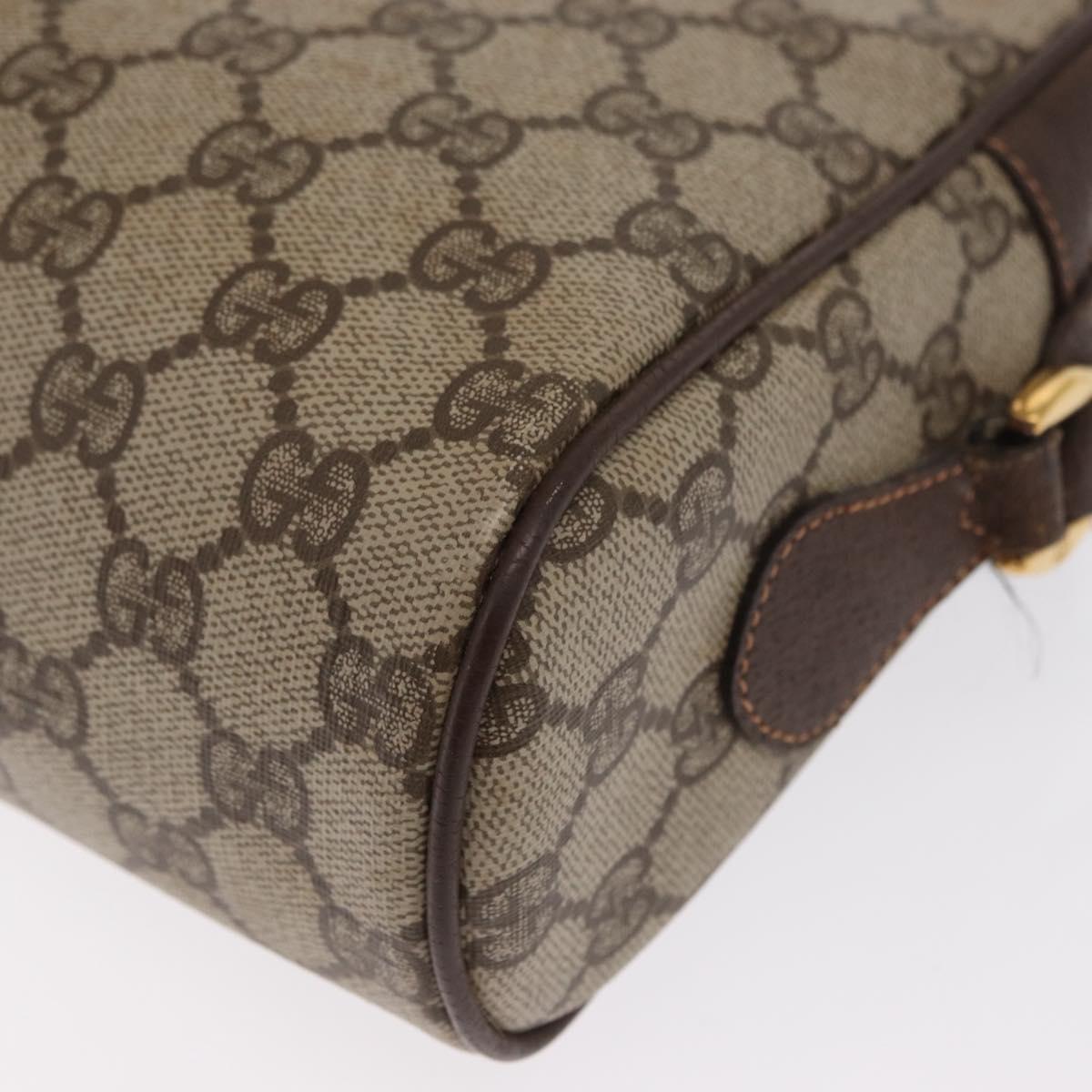 GUCCI GG Supreme Web Sherry Line Bag PVC Beige Gold 56 02 088 Auth ka1923