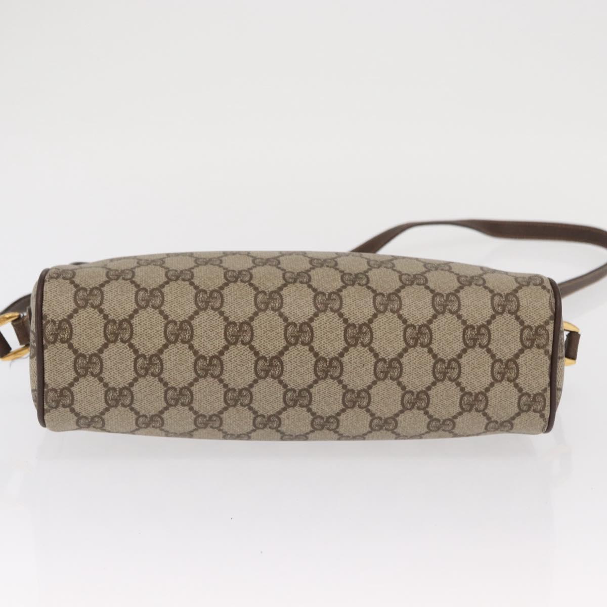 GUCCI GG Supreme Web Sherry Line Bag PVC Beige Gold 56 02 088 Auth ka1923