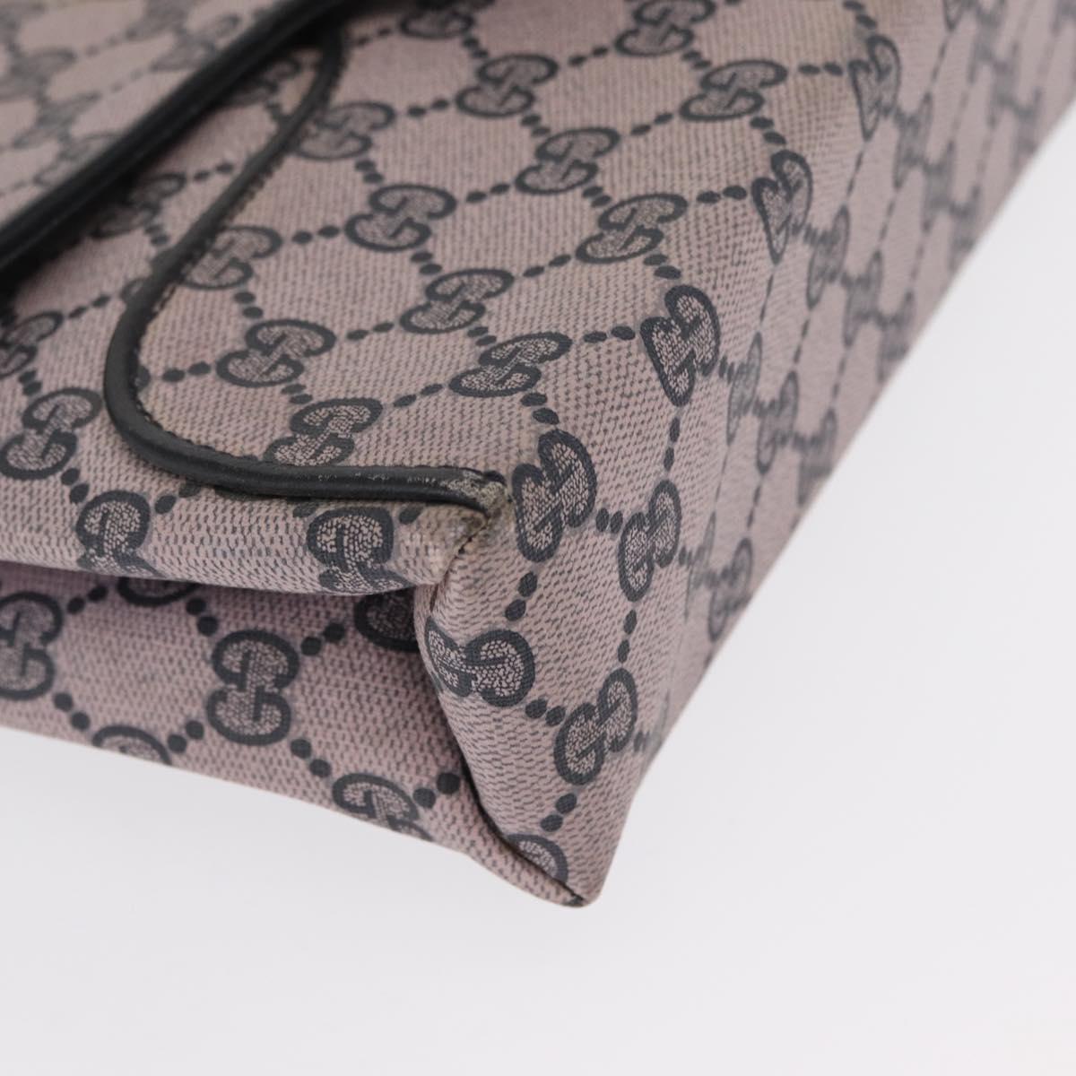 GUCCI GG Supreme Sherry Line Shoulder Bag PVC Navy Red Auth ka1924