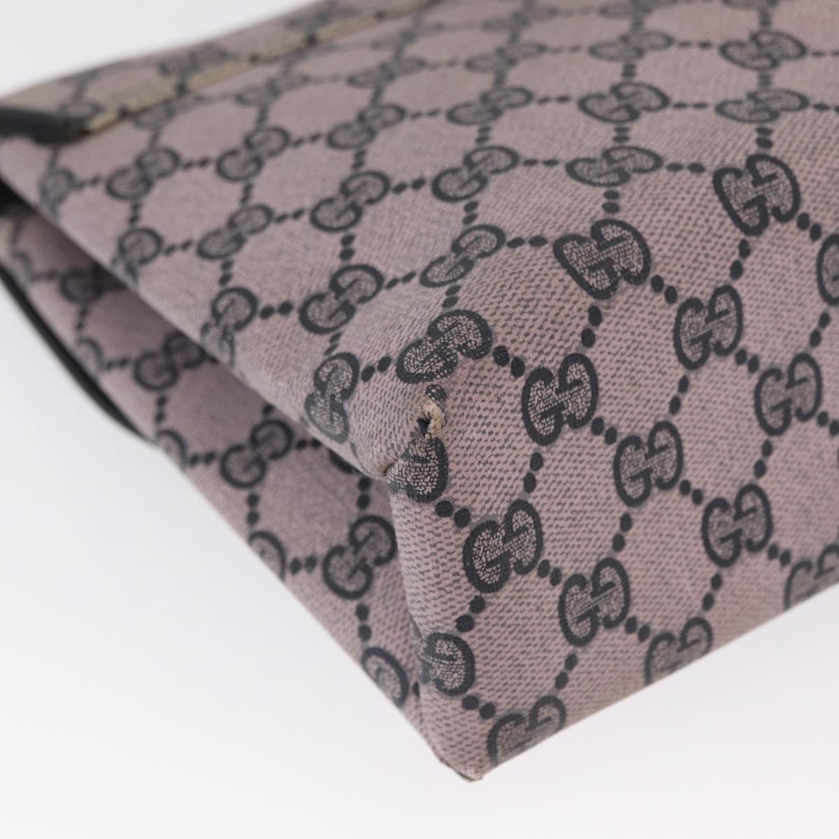 GUCCI GG Supreme Sherry Line Shoulder Bag PVC Navy Red Auth ka1924