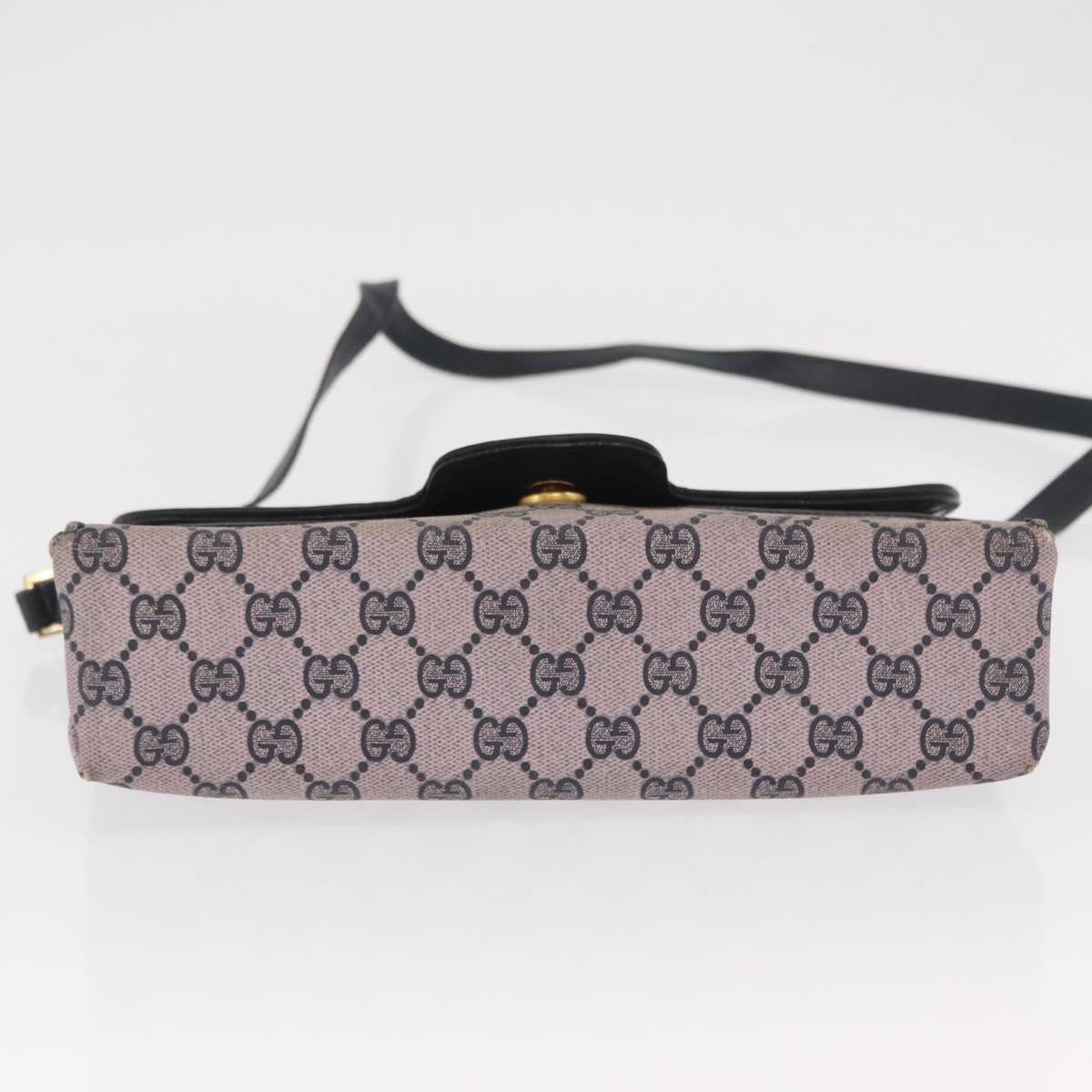 GUCCI GG Supreme Sherry Line Shoulder Bag PVC Navy Red Auth ka1924