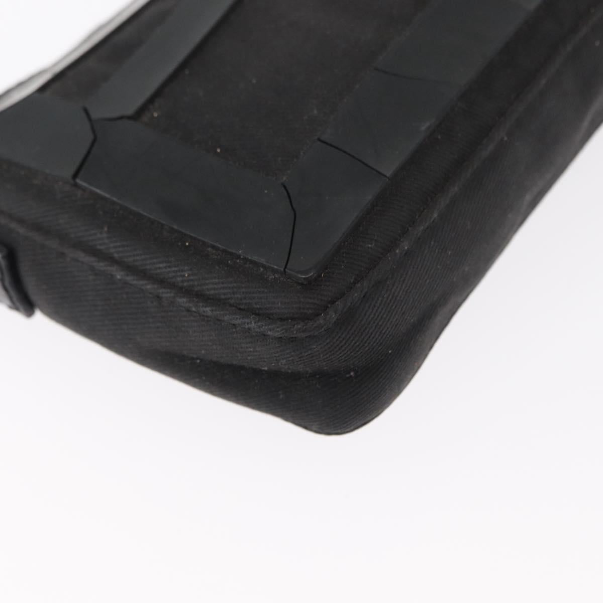 FENDI Hand Bag Canvas Black Silver Auth ka193