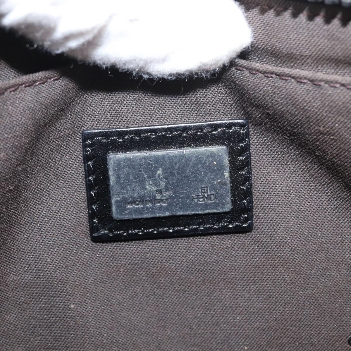 FENDI Hand Bag Canvas Black Silver Auth ka193